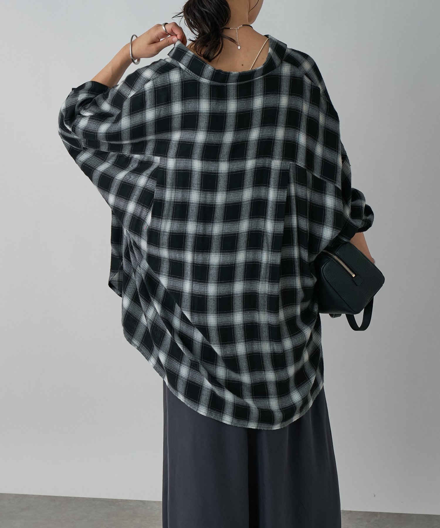 RIVE DROITE｜ウォッシュドチェックワイドシャツ | Rakuten Fashion