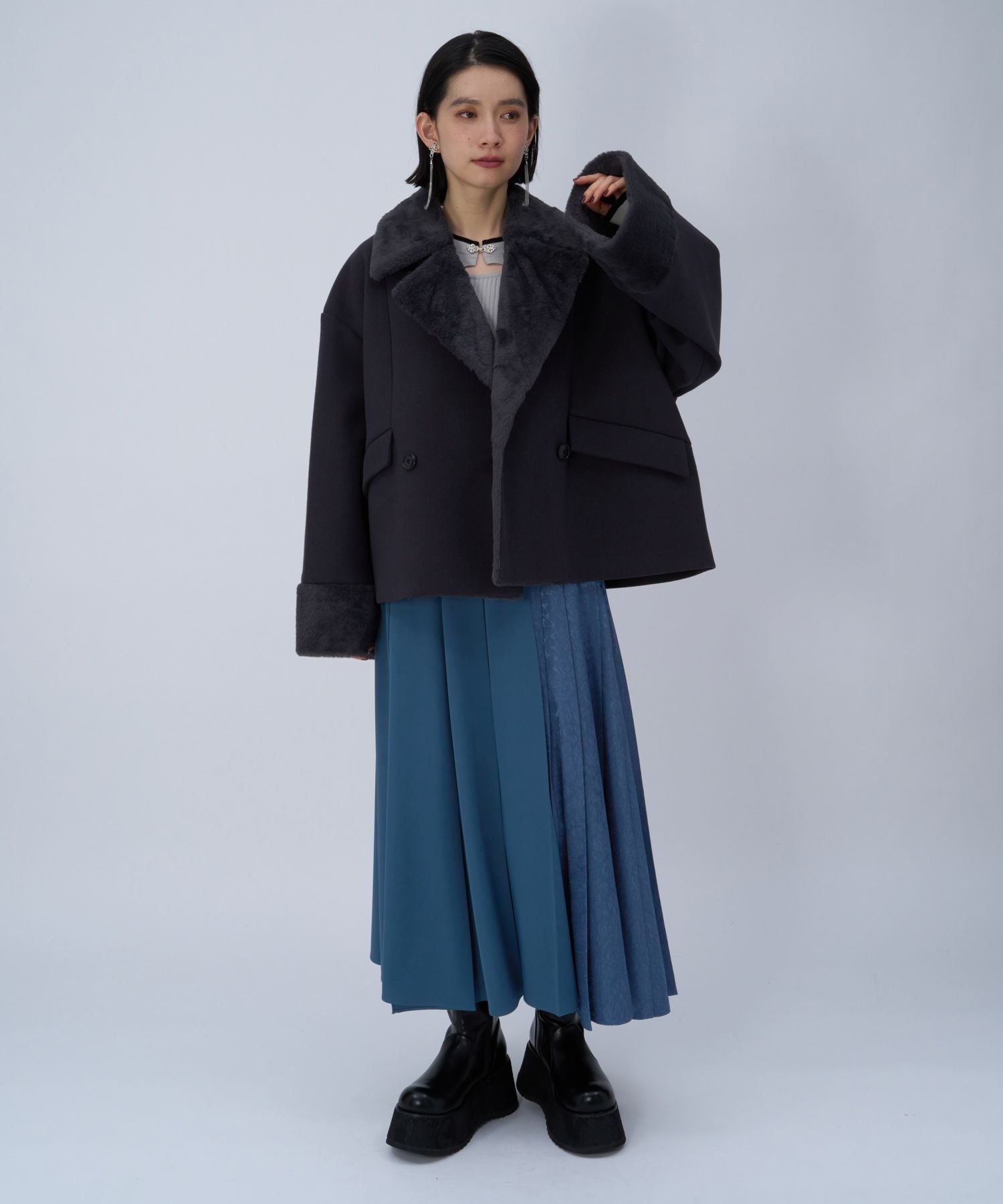 HARE｜アシメジャガードプリーツスカート | Rakuten Fashion(楽天
