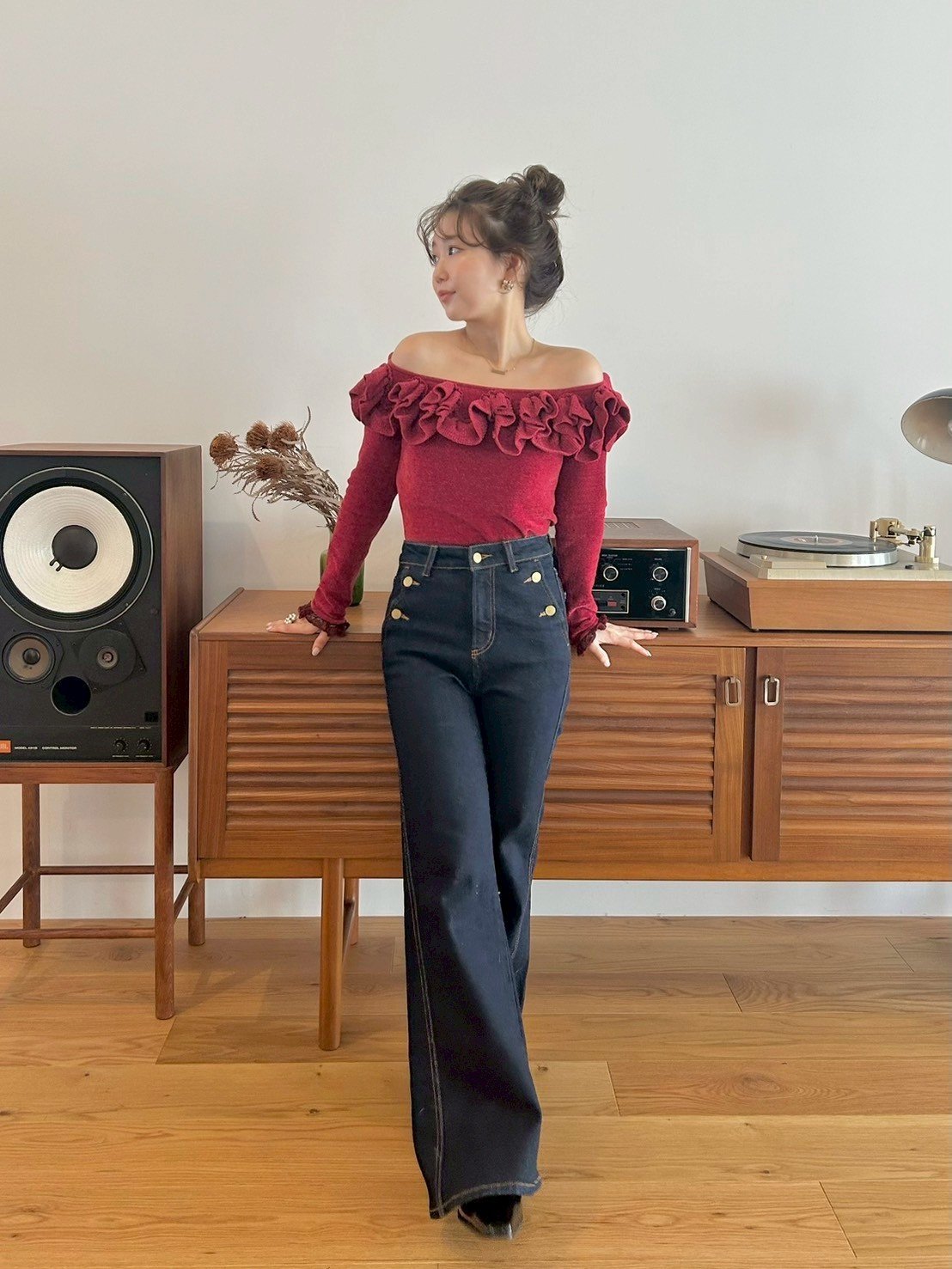 LILY BROWN｜モールフリルニットトップス | Rakuten Fashion(楽天