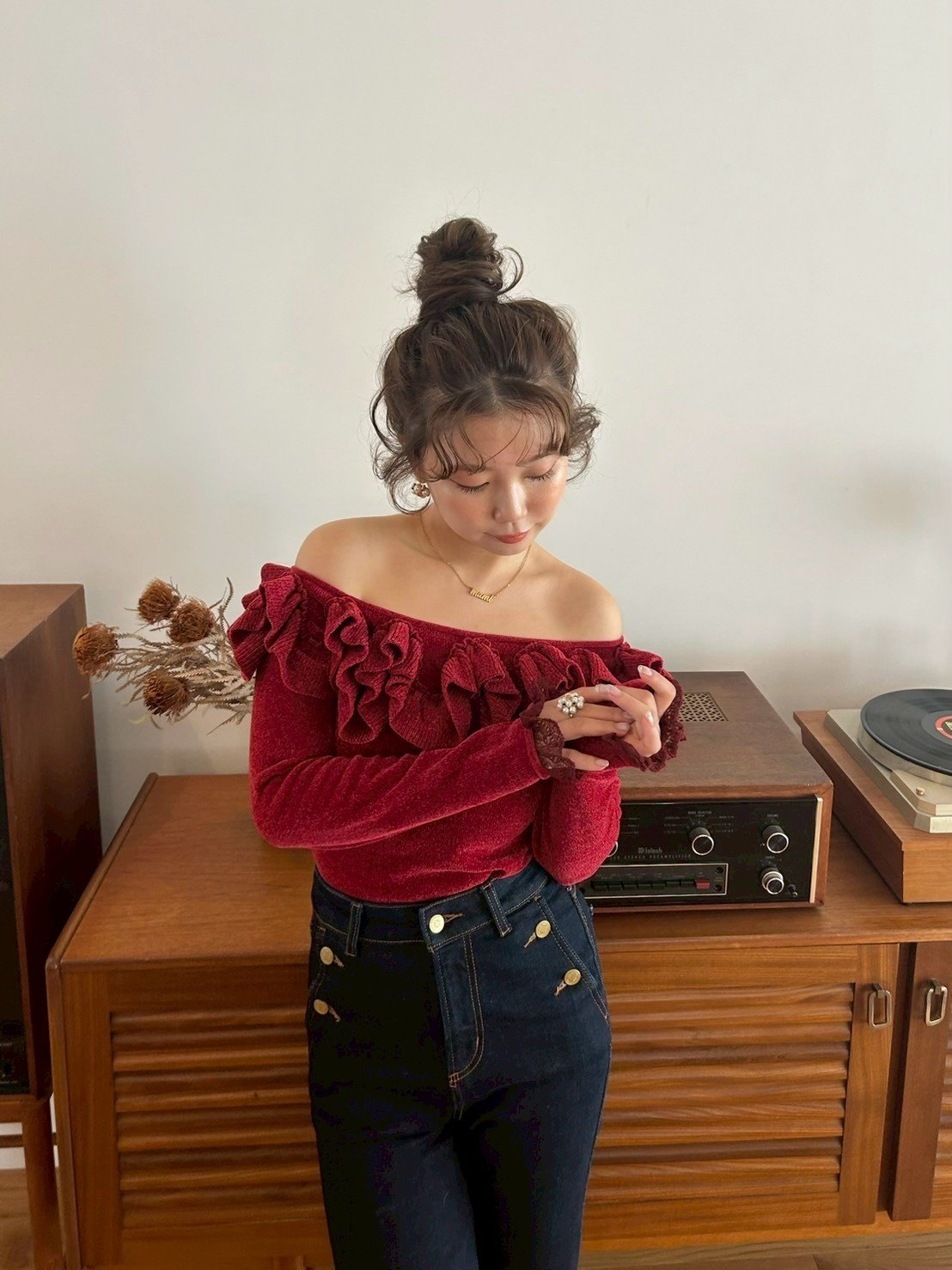 LILY BROWN｜モールフリルニットトップス | Rakuten Fashion(楽天