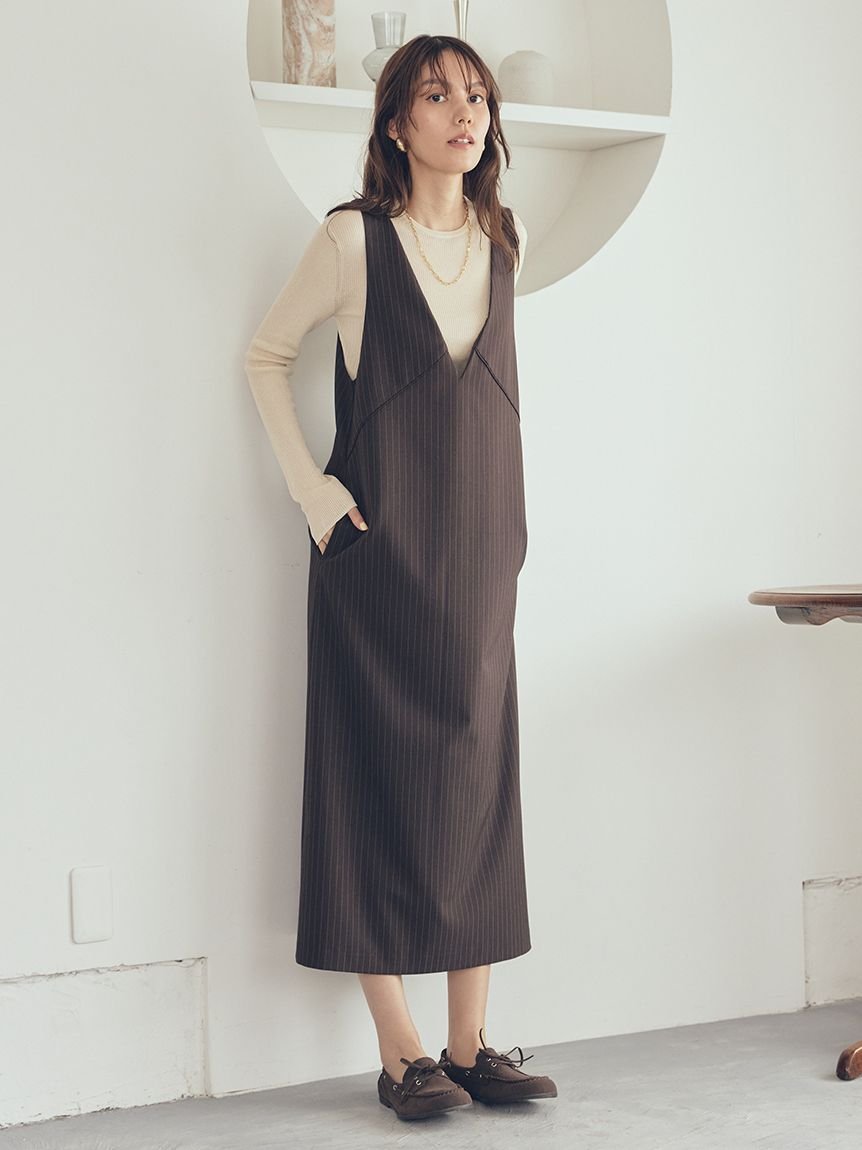 Mila Owen｜【セットアイテム】クルーネックニット×Aラインキャミ