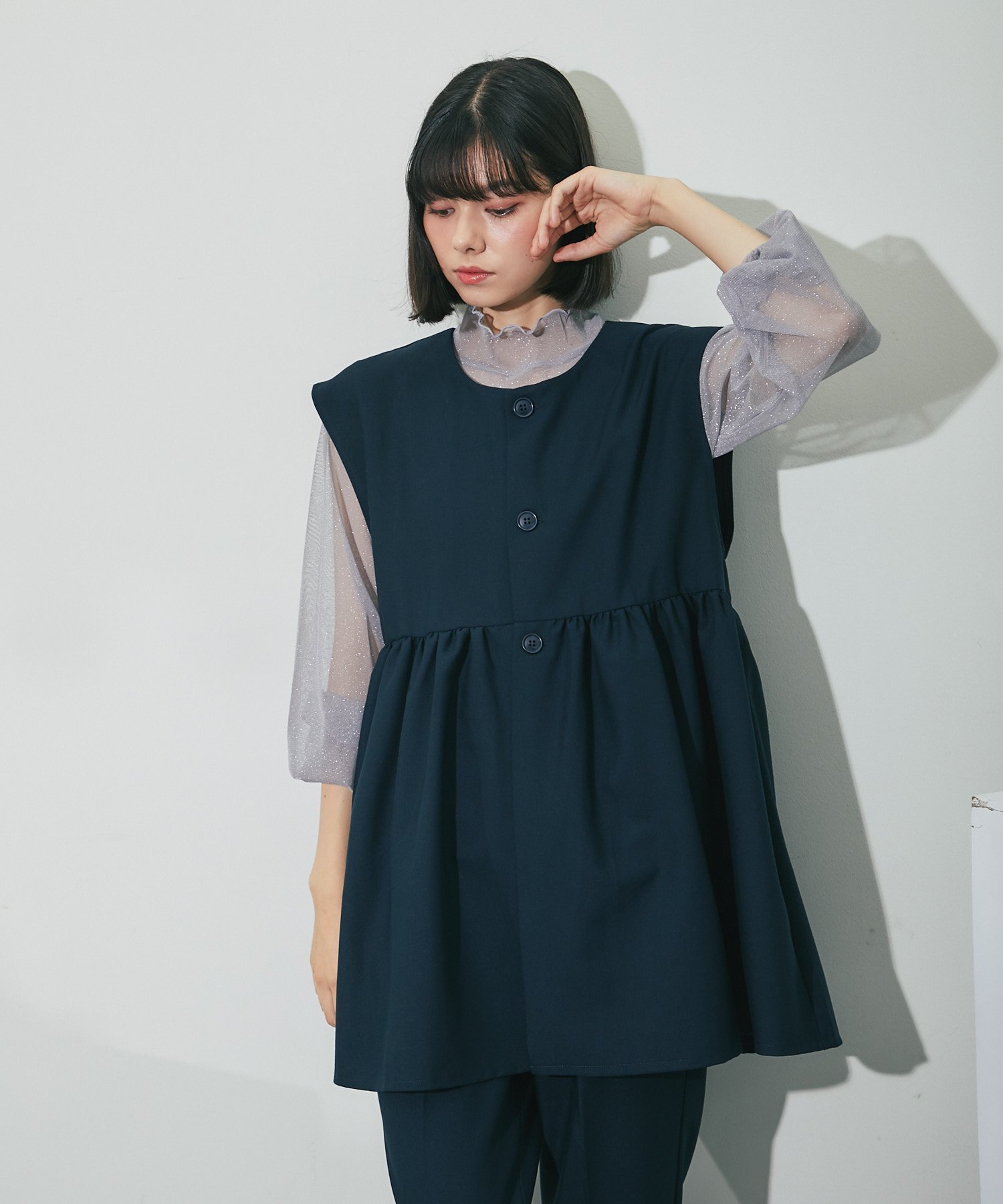 SMILE ORCHID｜ジレ&デーパートパンツ2点セットアップ | Rakuten