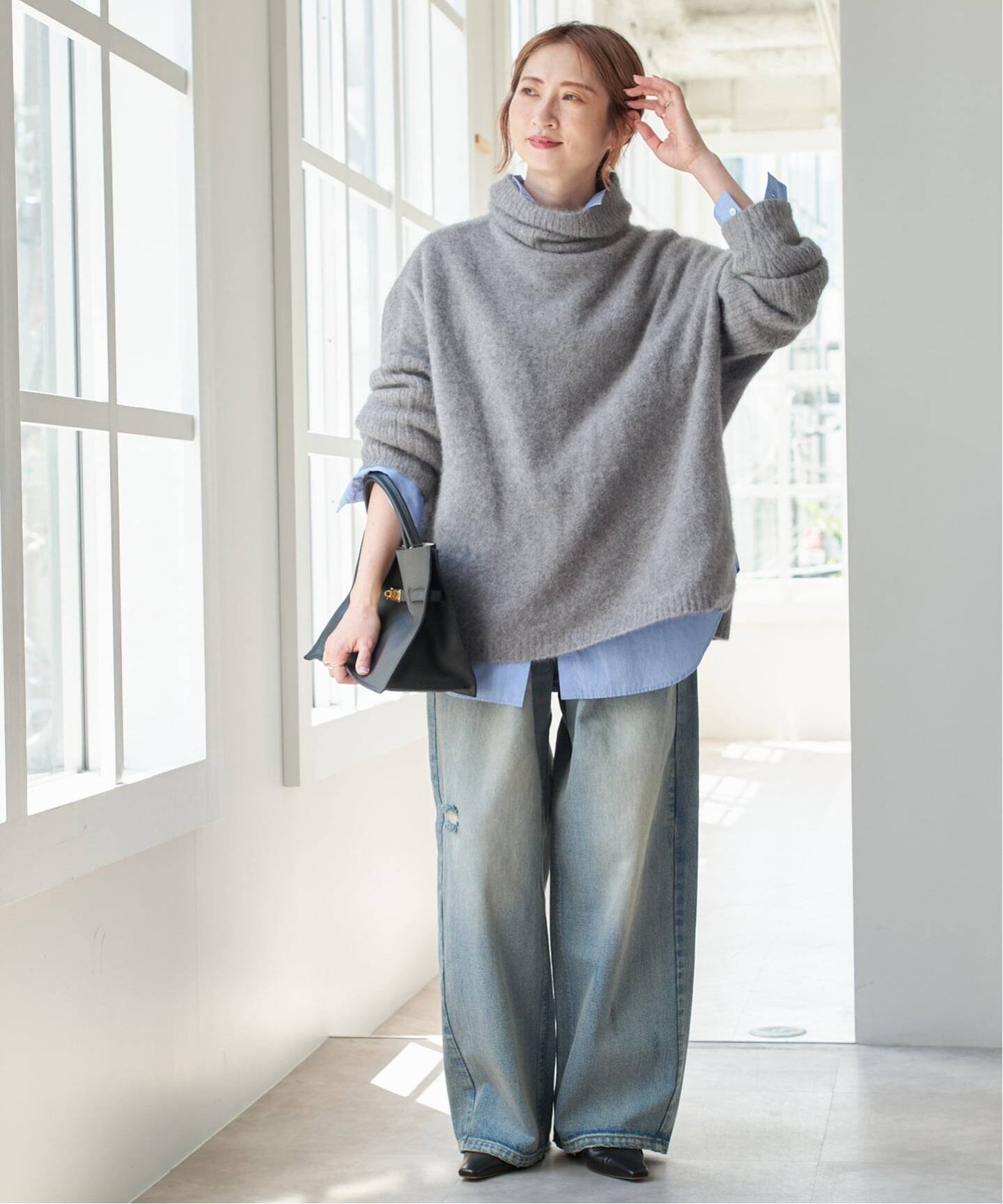 Spick & Span｜《追加》フォックスウールミックスロングリブタートル