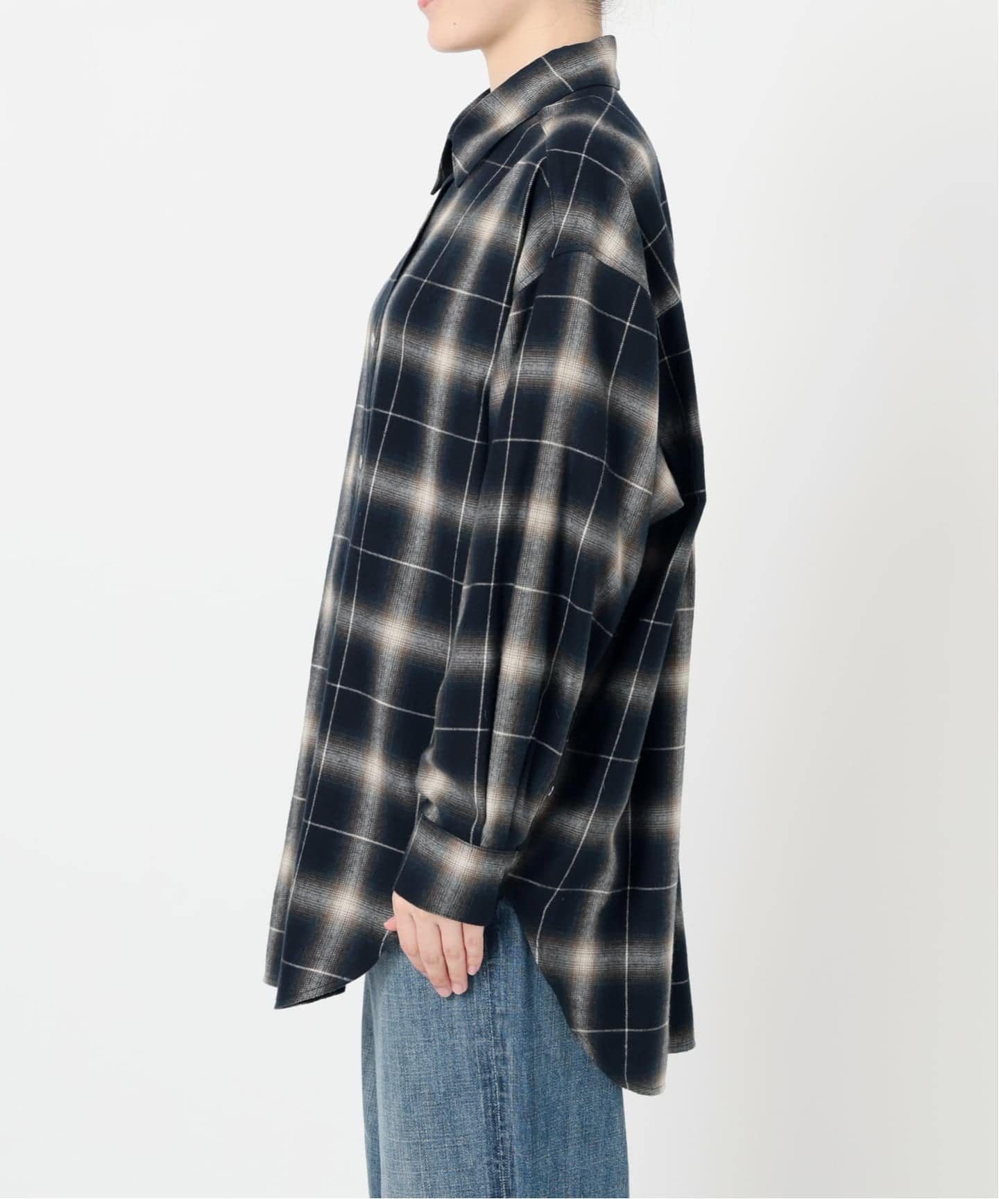 Spick & Span｜メタルボタンオンブレーチェックルーズシャツ | Rakuten