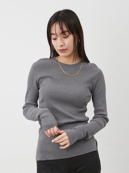 Mila Owen｜シアーラメクルーネックニットプルオーバー | Rakuten