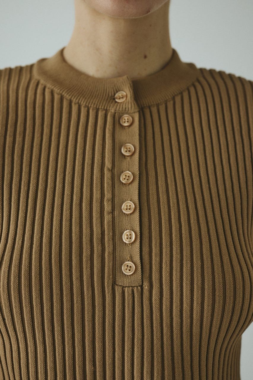 HeRIN.CYE｜Henley neck knit tops | Rakuten Fashion(楽天