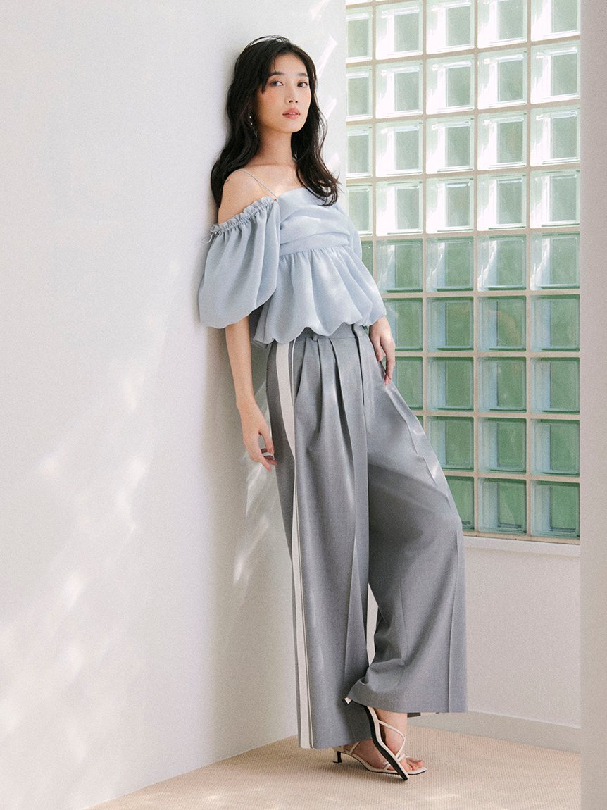 FRAY I.D｜3wayオフショルパフスリーブブラウス/ウォッシャブル