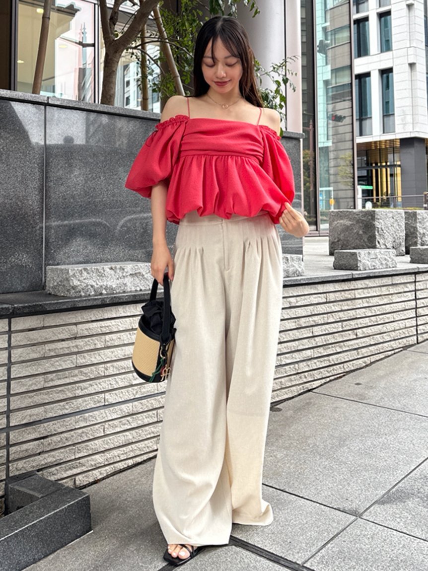 FRAY I.D｜3wayオフショルパフスリーブブラウス/ウォッシャブル