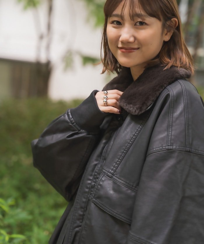 FREAK'S STORE｜2way フェード加工 ファー襟レザレットブルゾン 25AW
