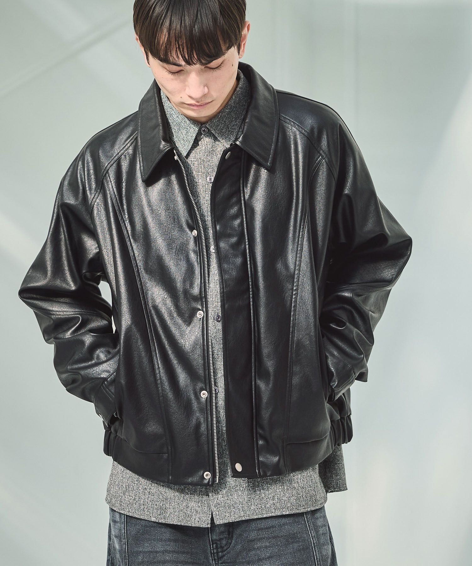 LAKOLE｜シングルPUレザーブルゾン | Rakuten Fashion(楽天