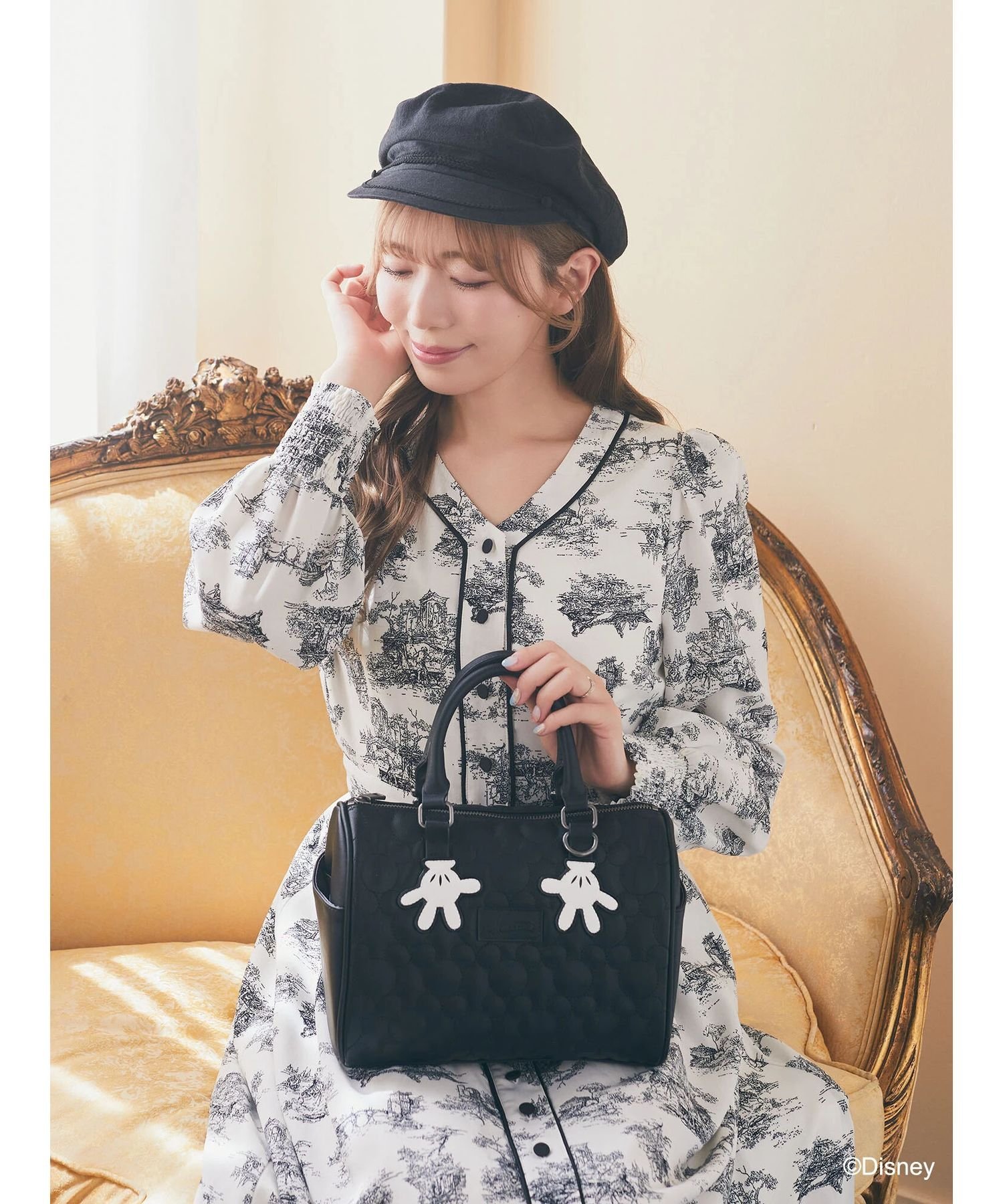 Areeam｜ミッキー/キルティングミニボストンバッグ | Rakuten Fashion