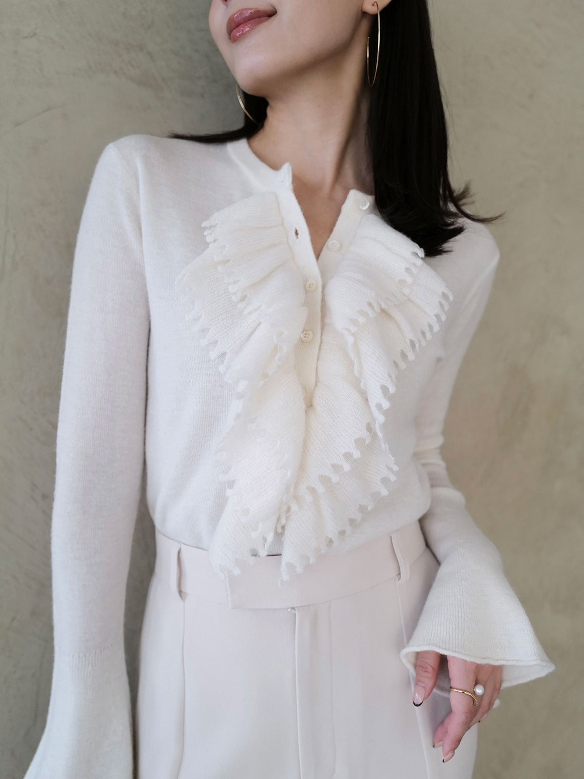 anuans｜カスケードフリルニットトップス | Rakuten Fashion(楽天