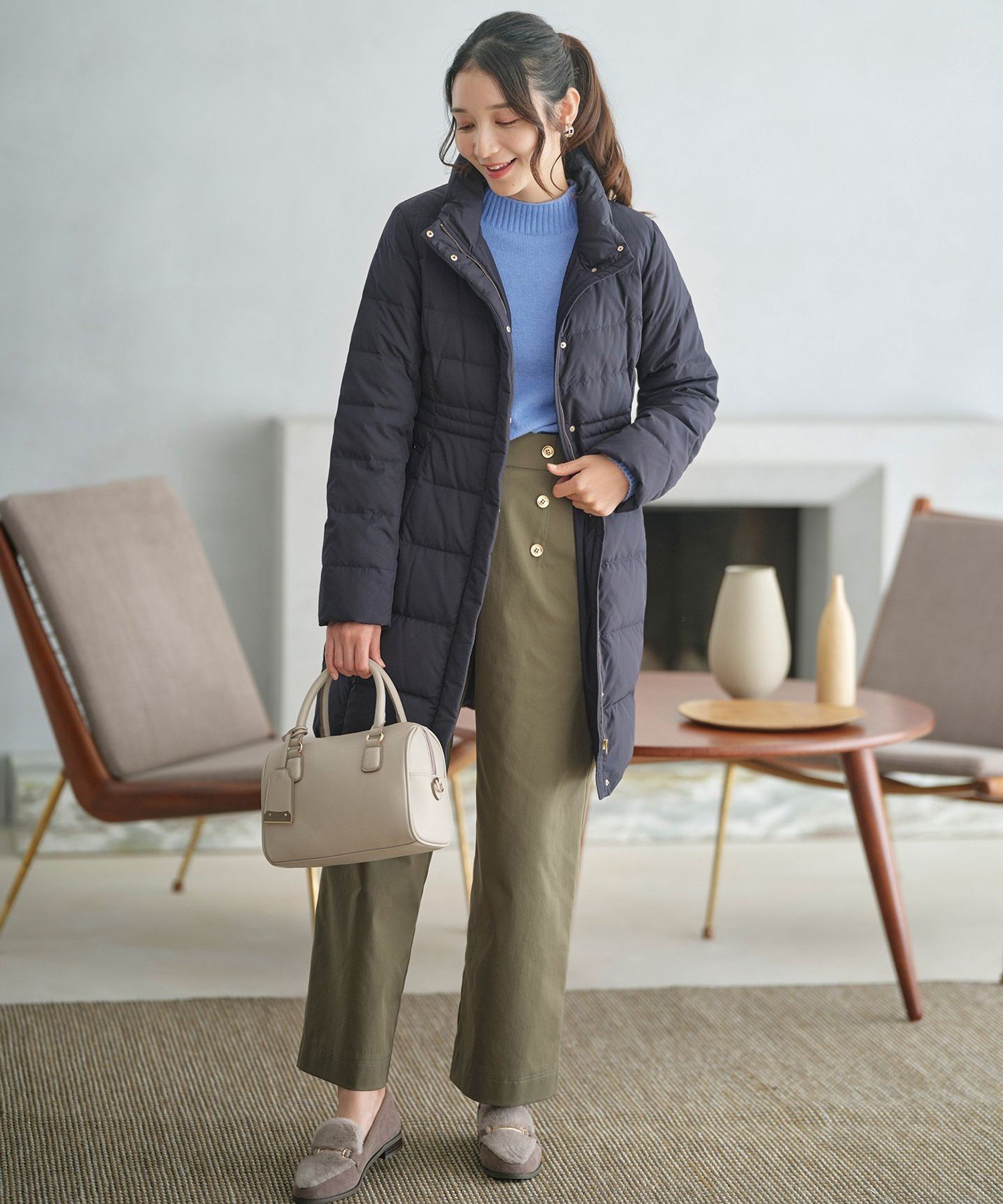 ANY SIS｜【撥水・洗える】美シルエットスタンドロング ダウン