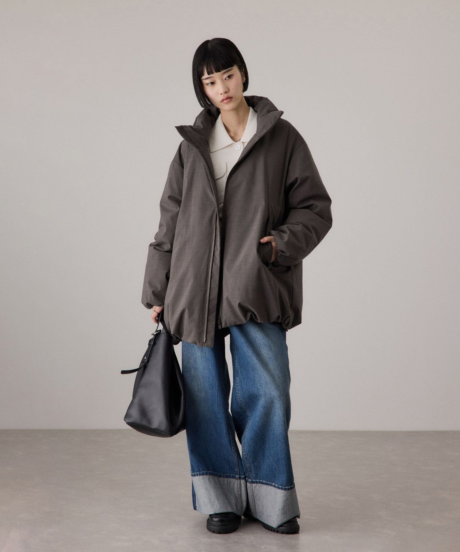 ADAM ET ROPE'｜【サステナブル】ウールMIXミドルダウン/撥水