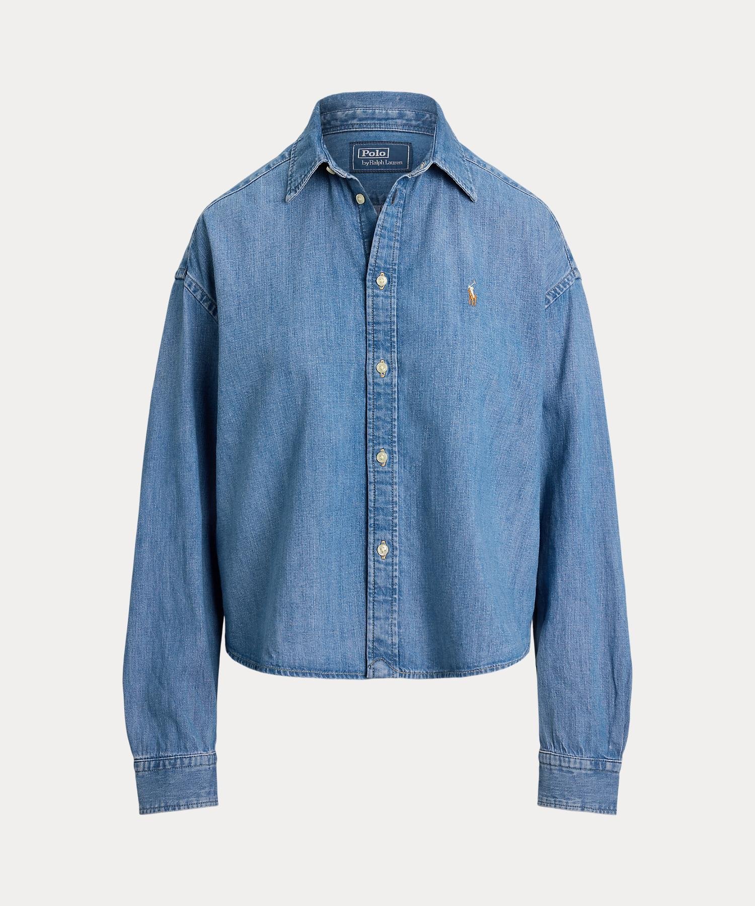 RALPH LAUREN｜クロップド ボクシー デニム シャツ | Rakuten Fashion