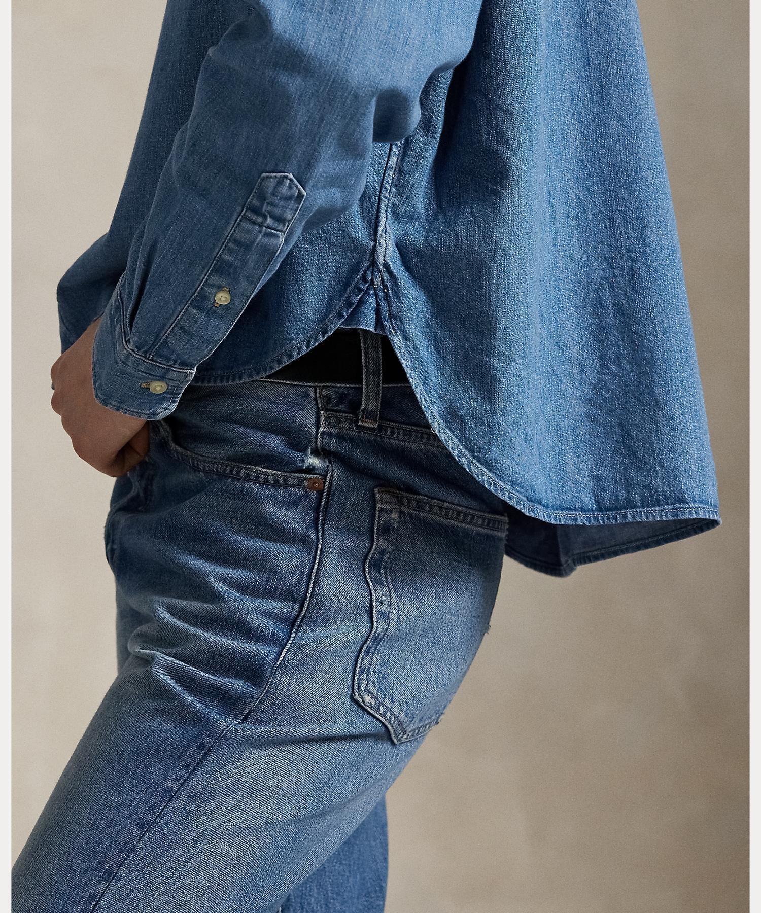 RALPH LAUREN｜クロップド ボクシー デニム シャツ | Rakuten Fashion