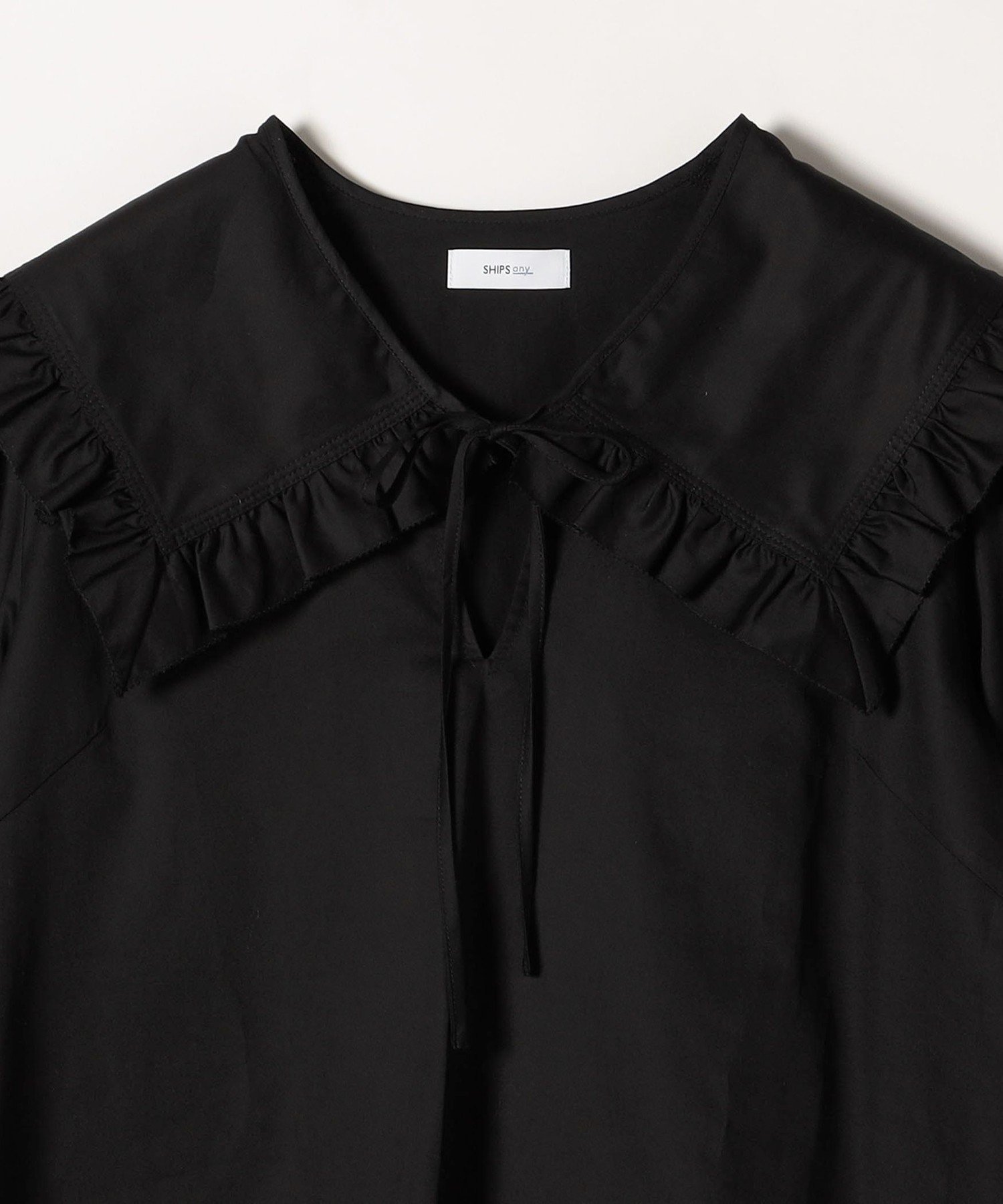 SHIPS｜SHIPS any:<洗濯機可能>コットン サテン フリル カラー