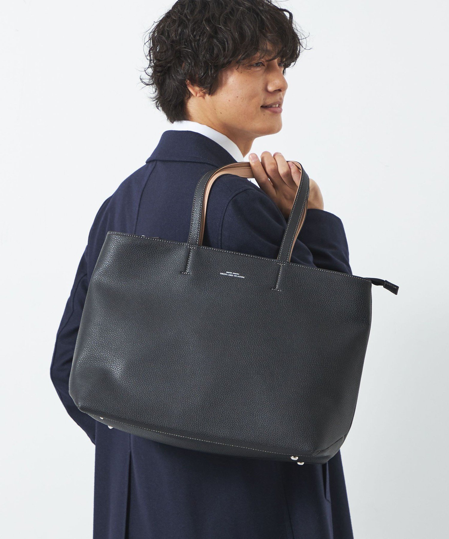 UNITED ARROWS green label relaxing｜シボ レザーライク ジップ