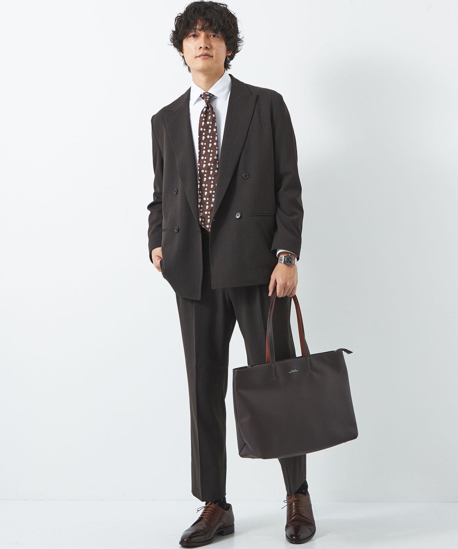 UNITED ARROWS green label relaxing｜シボ レザーライク ジップ