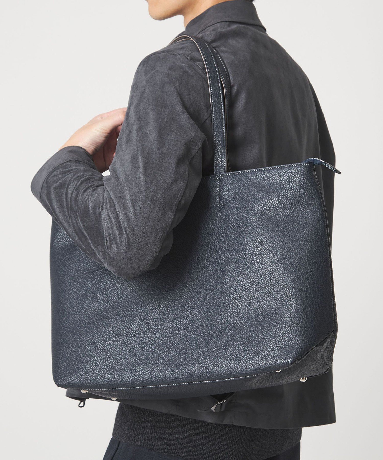 UNITED ARROWS green label relaxing｜シボ レザーライク ジップ