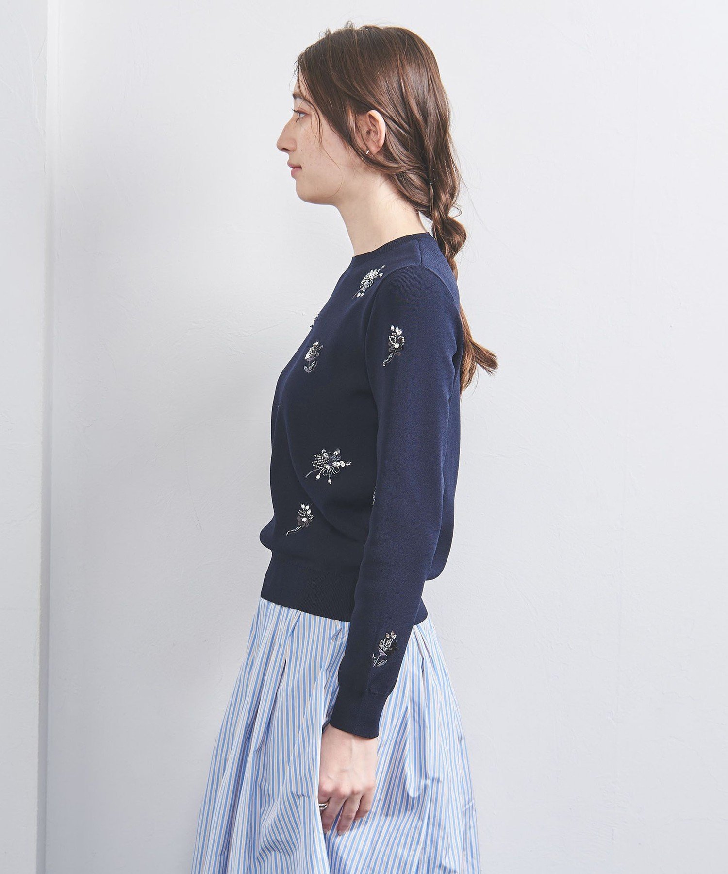 UNITED ARROWS LTD. OUTLET｜フラワー ビジュー ロングスリーブ ニット