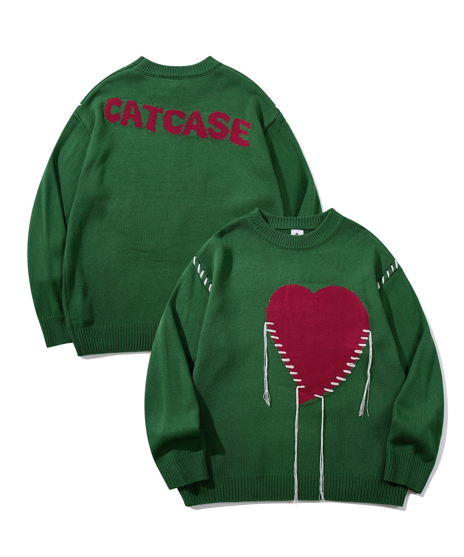 aimoha｜【HOOK】個性派・ハートニット風スウェット | Rakuten Fashion