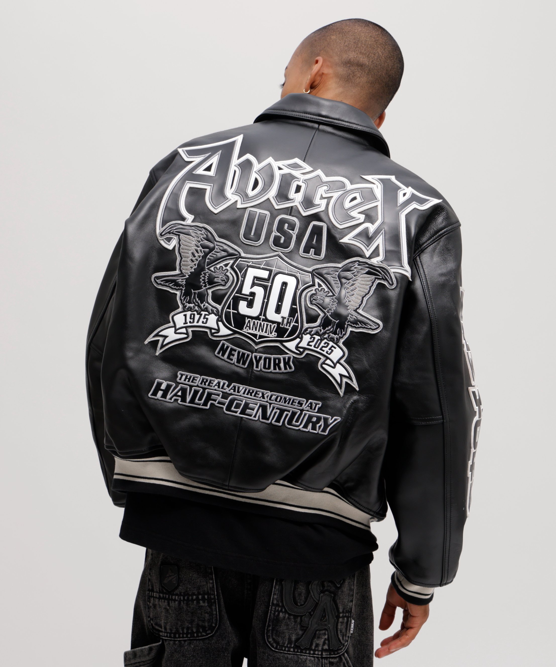 AVIREX｜《50th Anniversary》GRAPHIC VARSITY LEATHER JACKET
