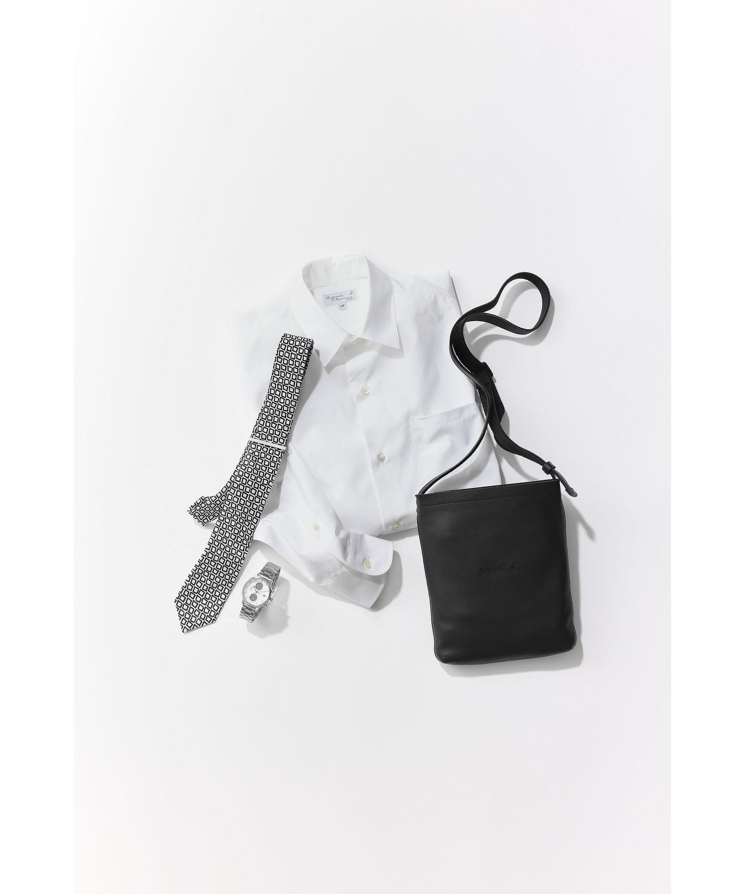 agnes b.｜レザーショルダーバッグ 