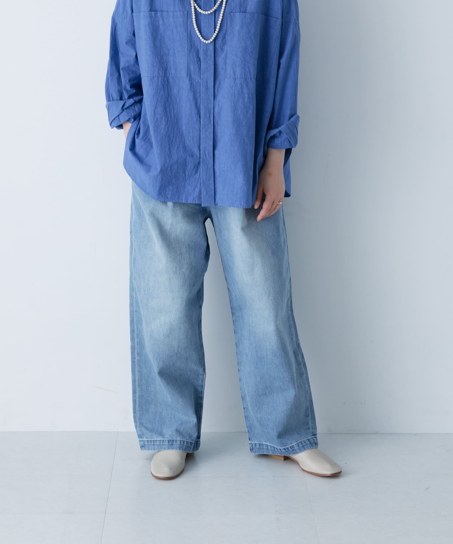 かぐれ｜フェードデニムイージーパンツ | Rakuten Fashion(楽天