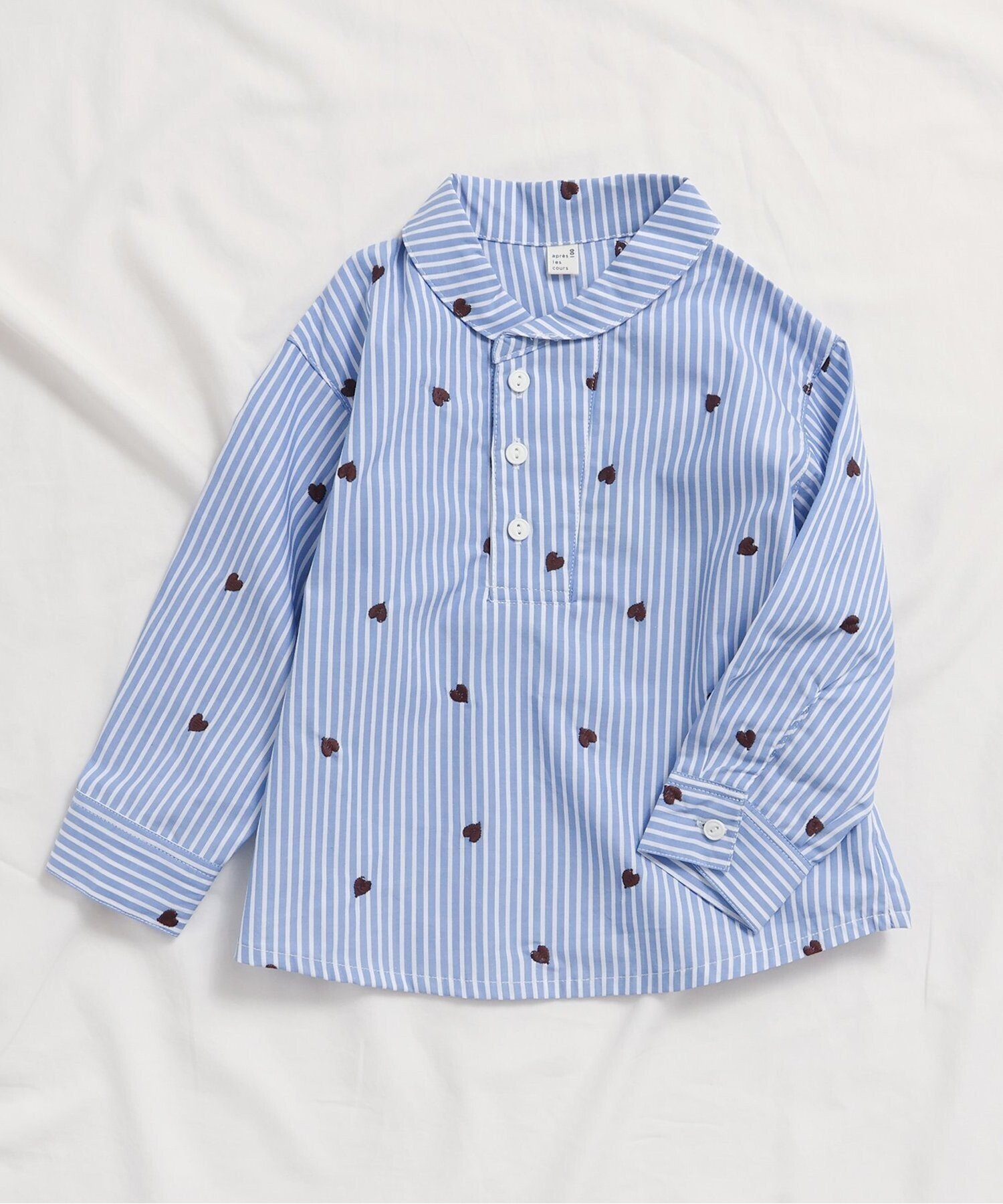 F.O.Online Store｜【リンク】ハート刺繍ストライプシャツ | Rakuten