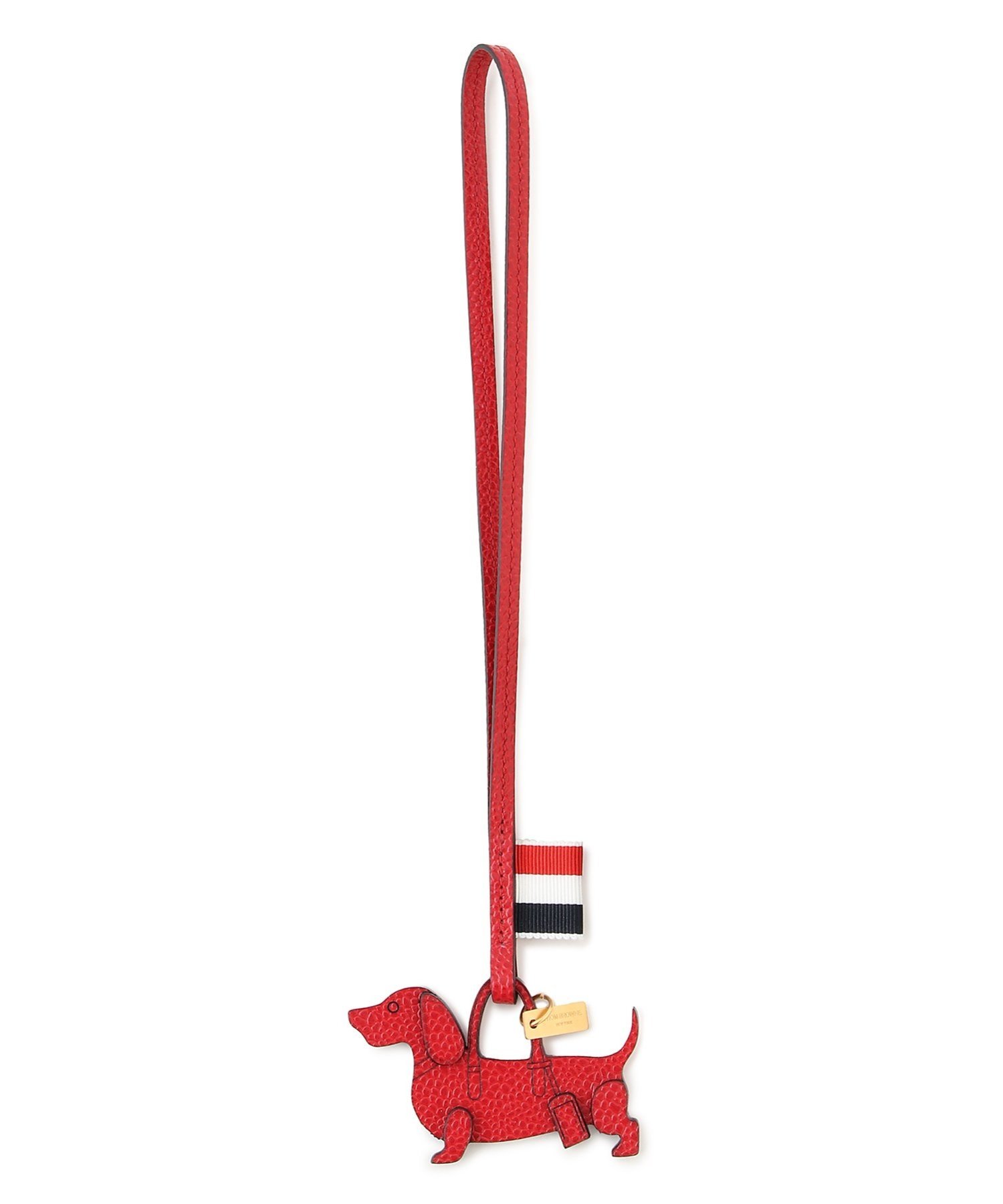 ▲THOM BROWNE▲レザー キーホルダー バッグチャーム MR. THOM THOM BROWNE（トムブラウン）の「MR. THOM ICON CHARM IN PEBBLE GRAIN