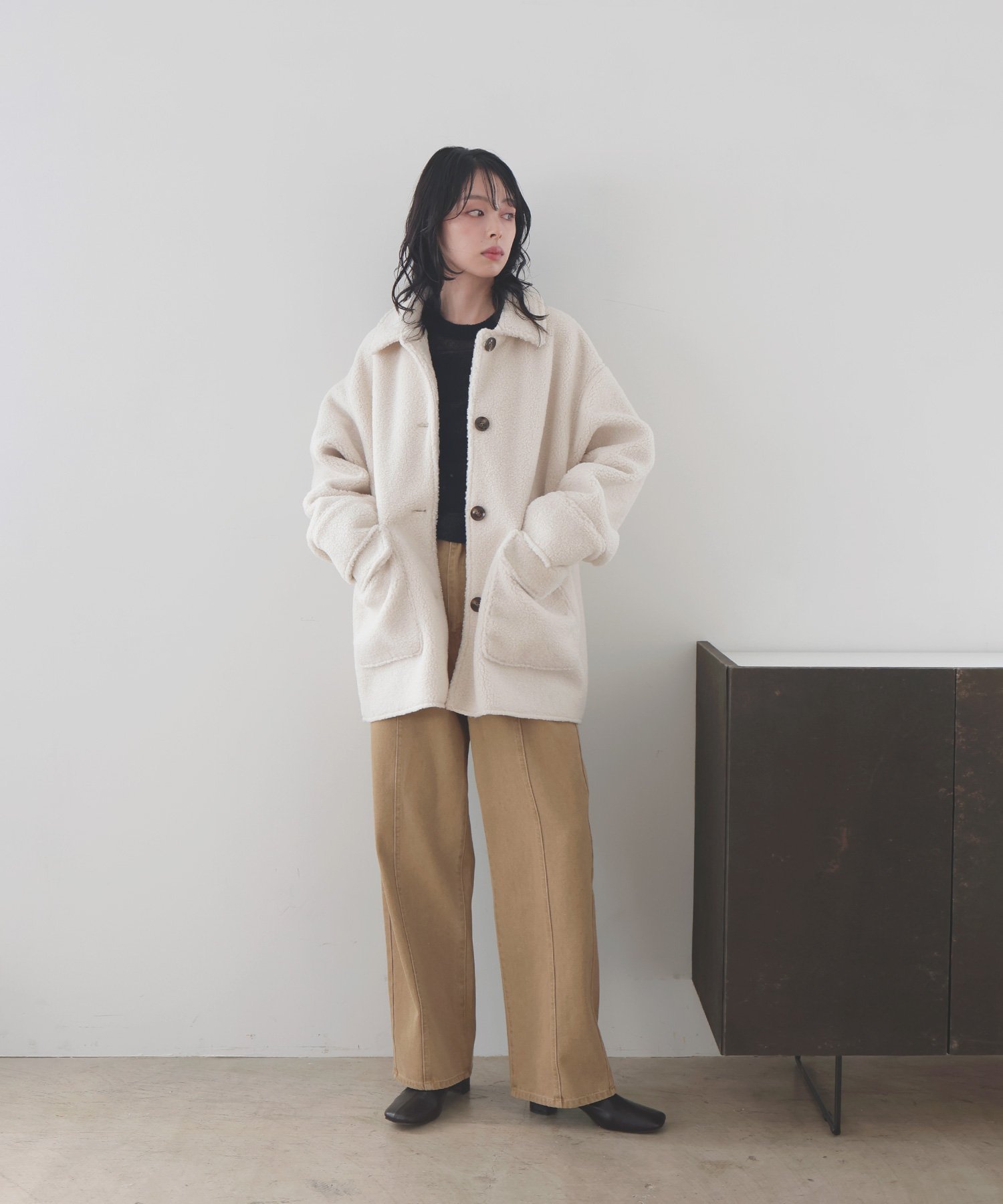 LIAN｜ボアムートンステンカラーコート | Rakuten Fashion(楽天