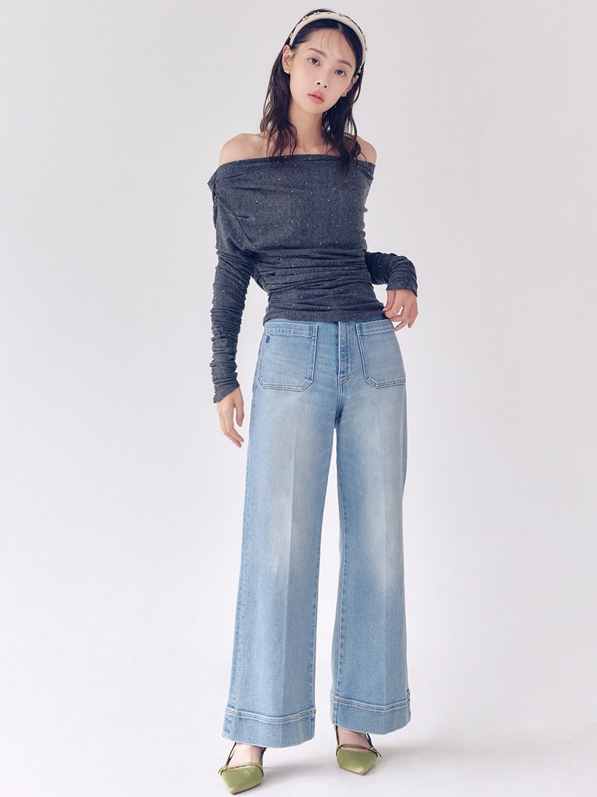 LILY BROWN｜ストレートフレアデニムパンツ | Rakuten Fashion(楽天