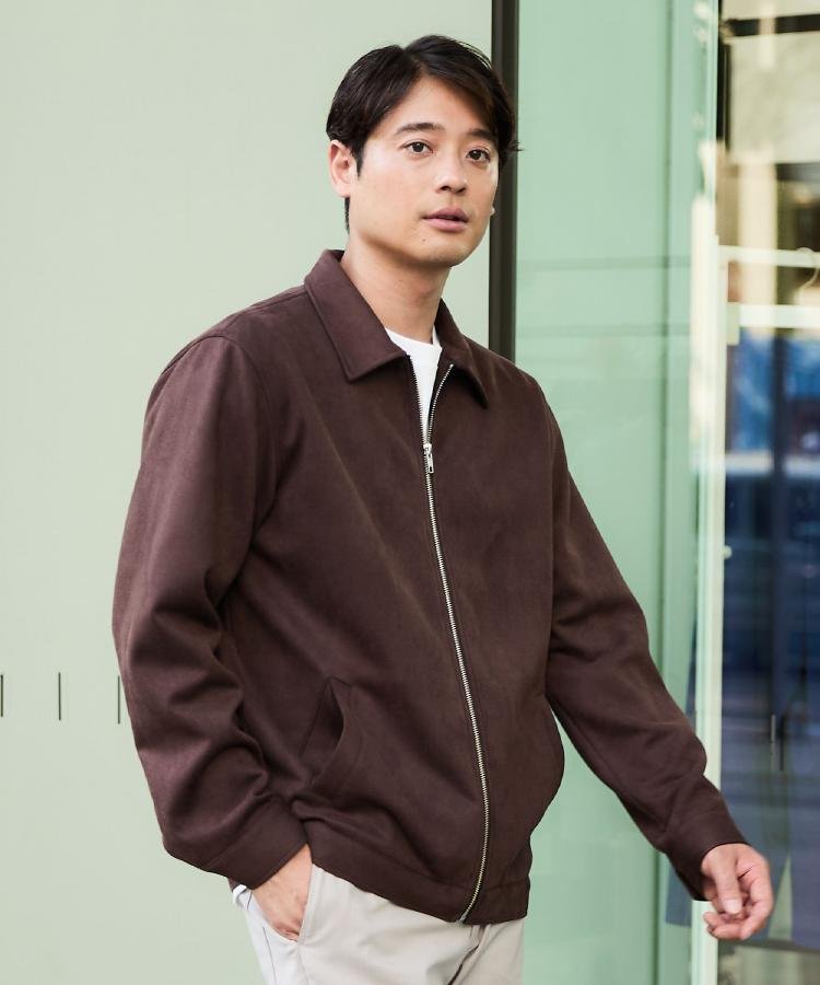 THE SHOP TK｜フェイクスエードジップブルゾン【手洗いOK】 | Rakuten