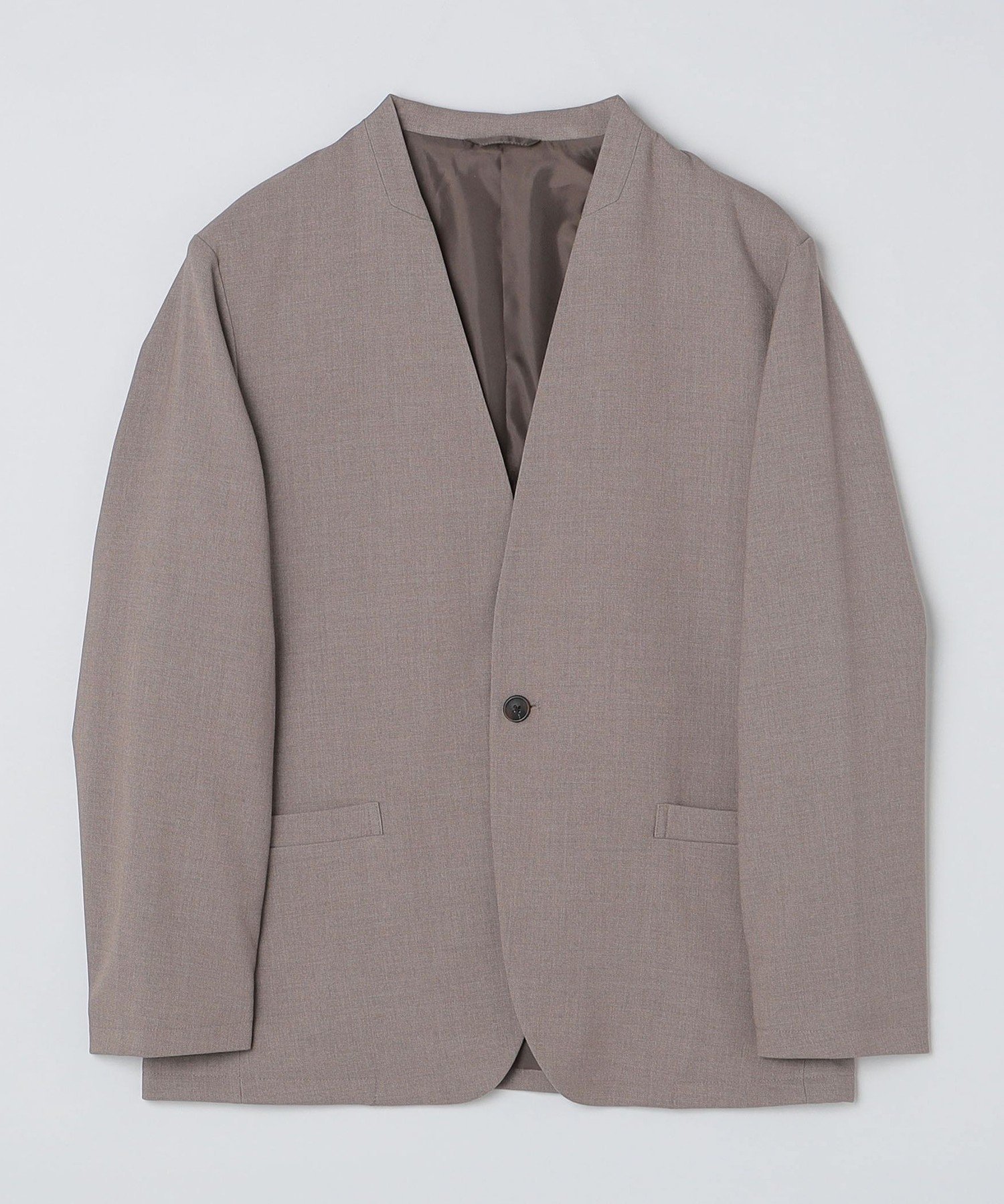 SHIPS シップス セットアップスーツ ノーカラー モカベージュ 手洗可 34 SHIPS（シップス） カジュアルスーツ SHIPS:「手洗い可能」ニュー