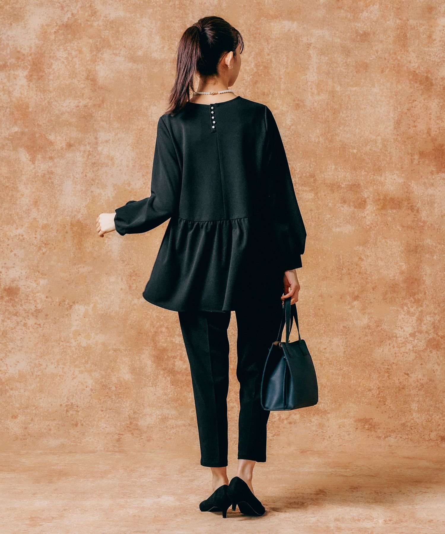 GLOBAL WORK｜スゴラクストレッチカットブラウス*パンツセット/133621