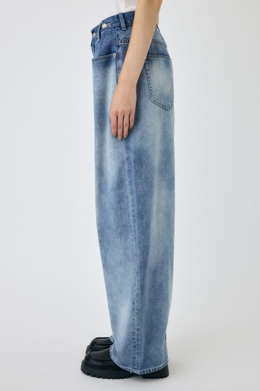 moussy｜TUCKED WAIST LOOSE ストレートデニム | Rakuten Fashion(楽天