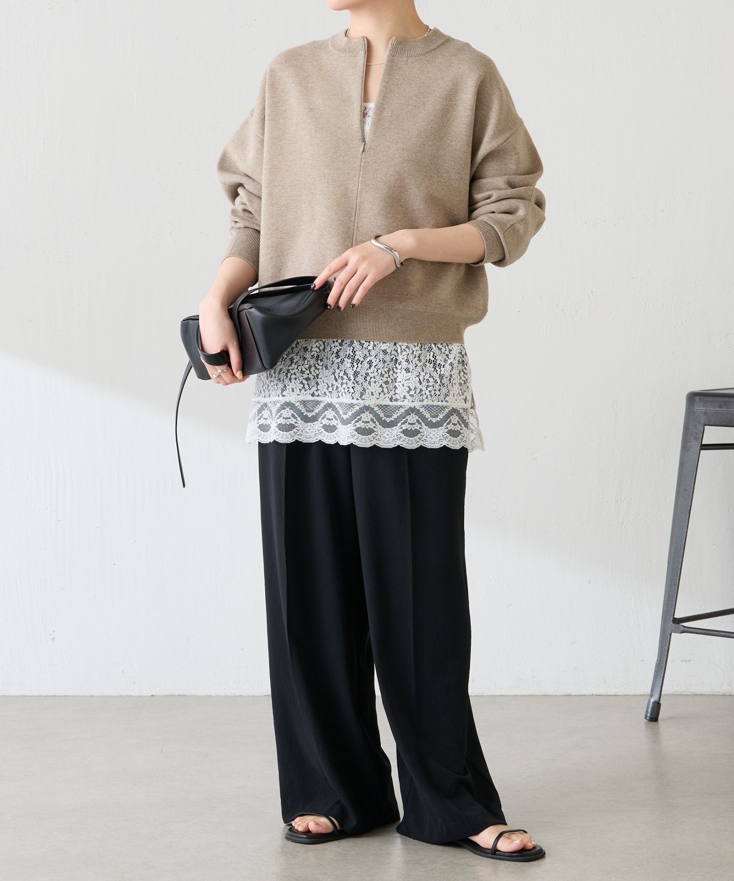 COLLAGE GALLARDAGALANTE｜ジップスウェットライクニット | Rakuten