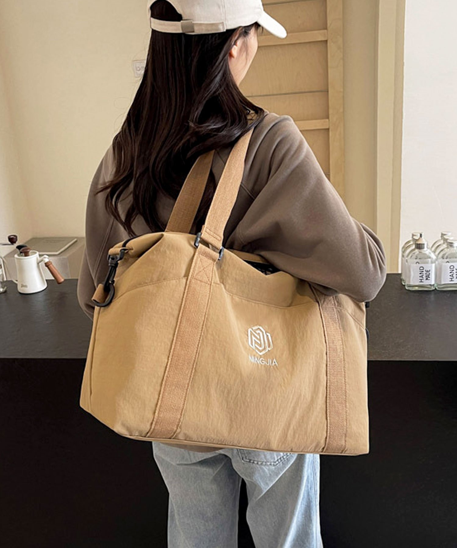 florist｜【2WAY・大容量】ワントーンカラーナイロンボストンバッグ