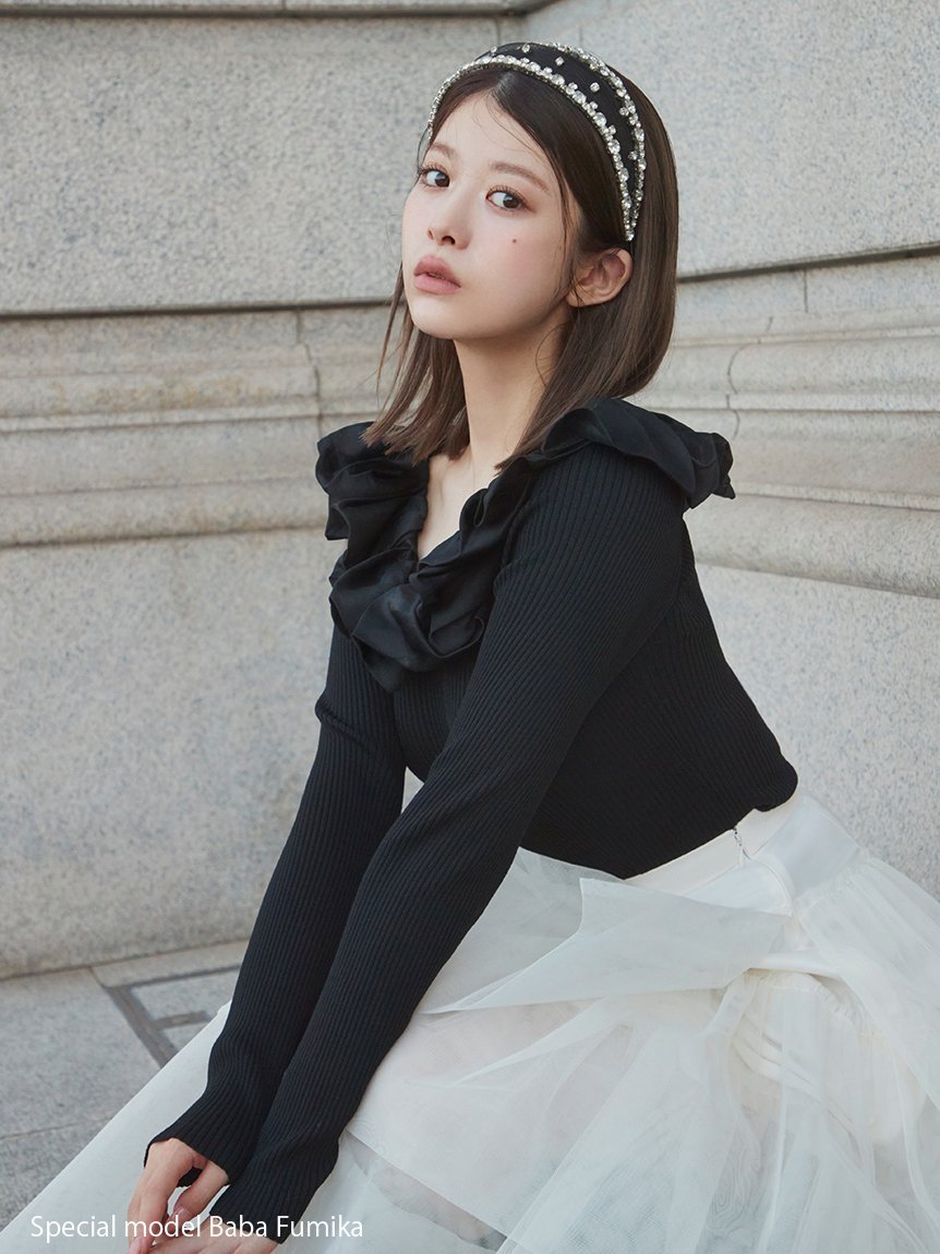 SNIDEL｜シアーフリルニットプルオーバー【カンヘウォン着用