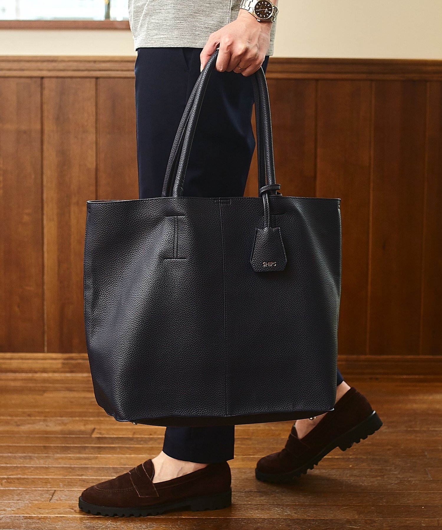 SHIPS｜【WEB限定】SHIPS: 合成皮革 ビズ トート バッグ (クラッチ