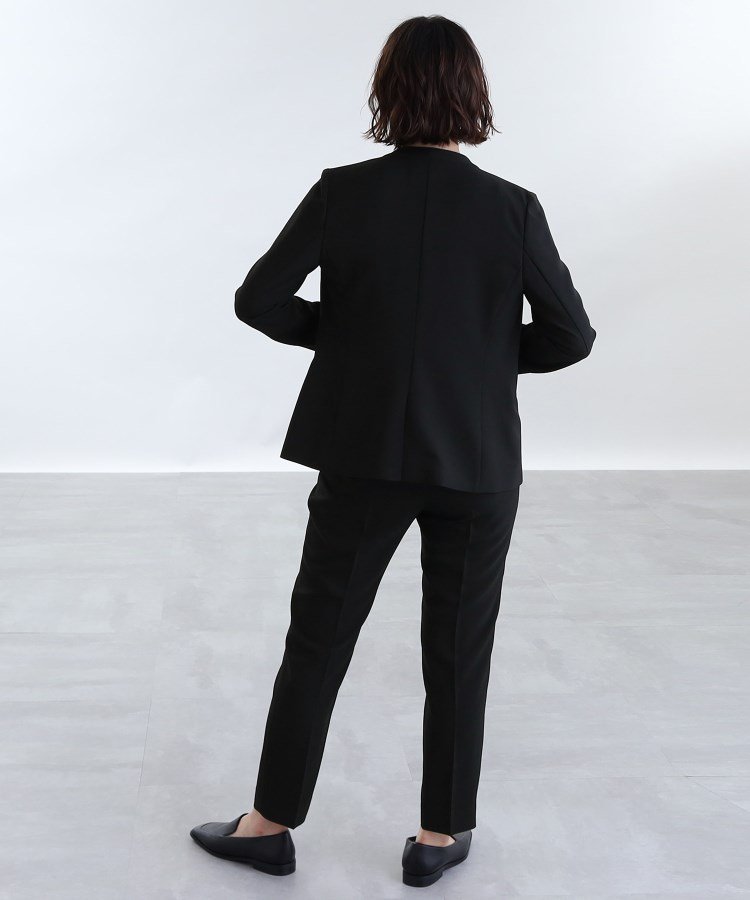 INDIVI｜【定番スーツ/UVケア/洗える】ウール調ノーカラージャケット