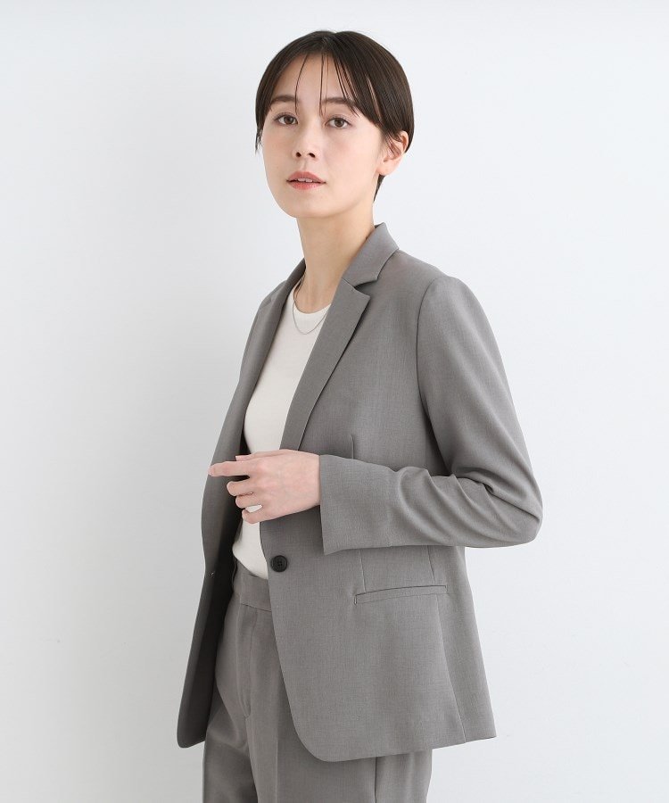 INDIVI｜【定番スーツ/UVケア/洗える】ウール調テーラードジャケット