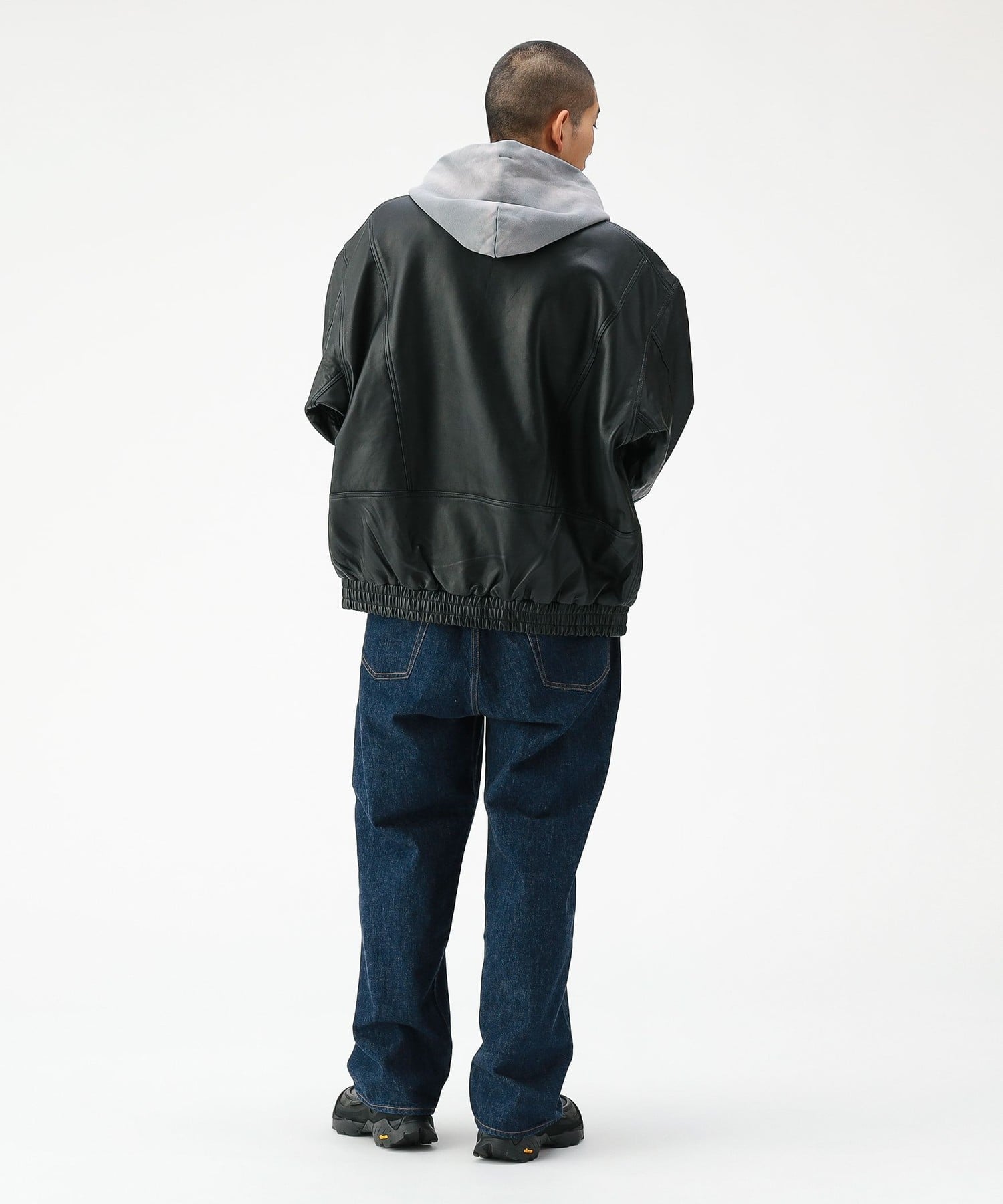 BEAMS MEN｜ワイドフィット 4ポケット レザー ブルゾン 25AW ゆったり