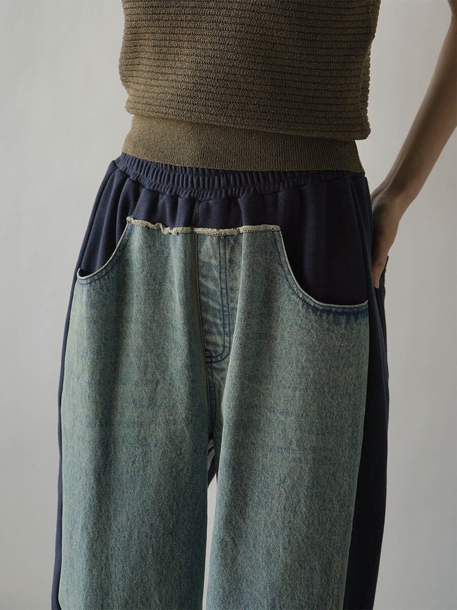 LASUD｜デニムドッキングスウェットパンツ | Rakuten Fashion(楽天