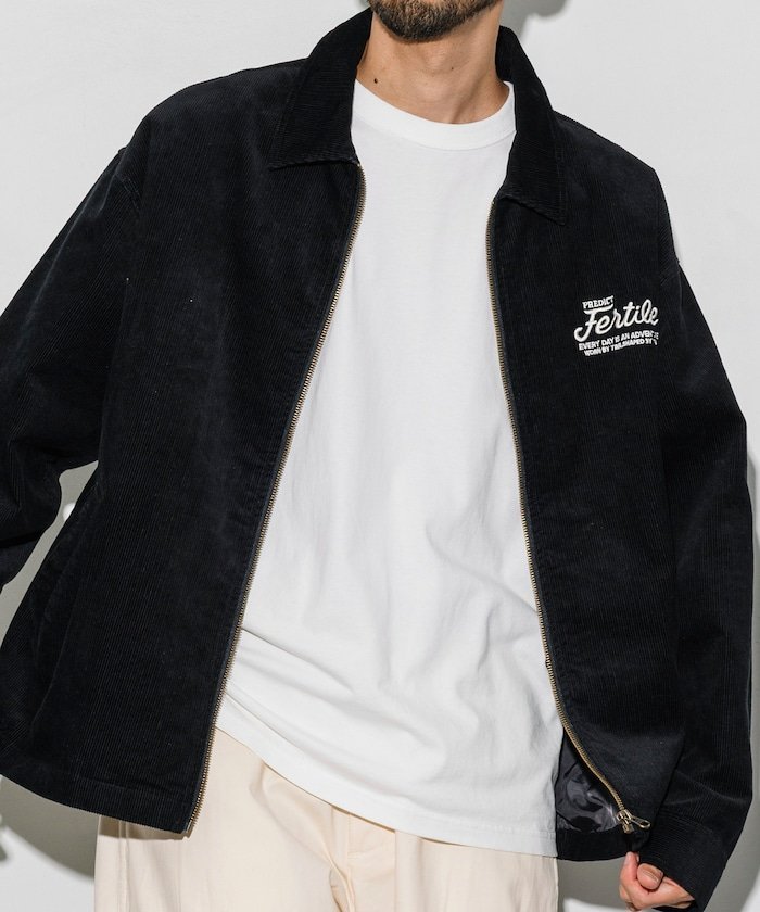 FREAK'S STORE｜リラックスフィット バック刺繍 コーデュロイ ジップ