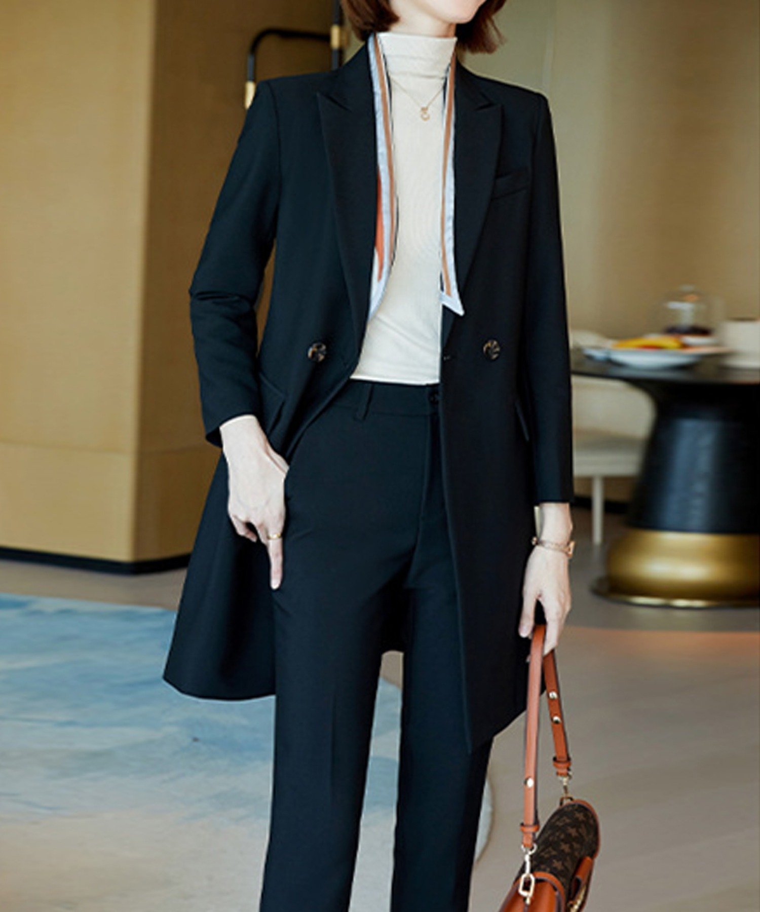 SMILE ORCHID｜ロングダブルテーラードジャケット&テーパードパンツ