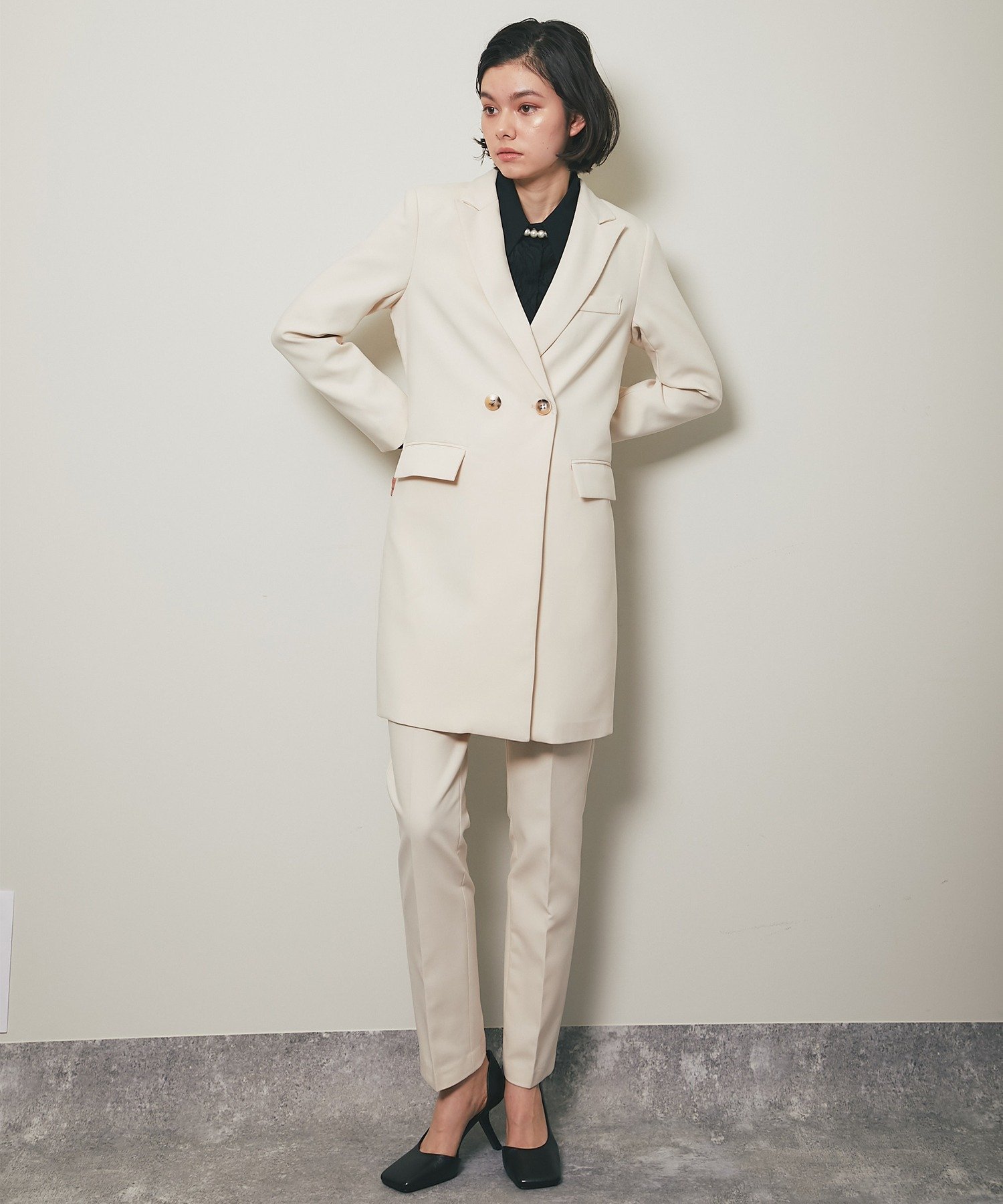 SMILE ORCHID｜ロングダブルテーラードジャケット&テーパードパンツ
