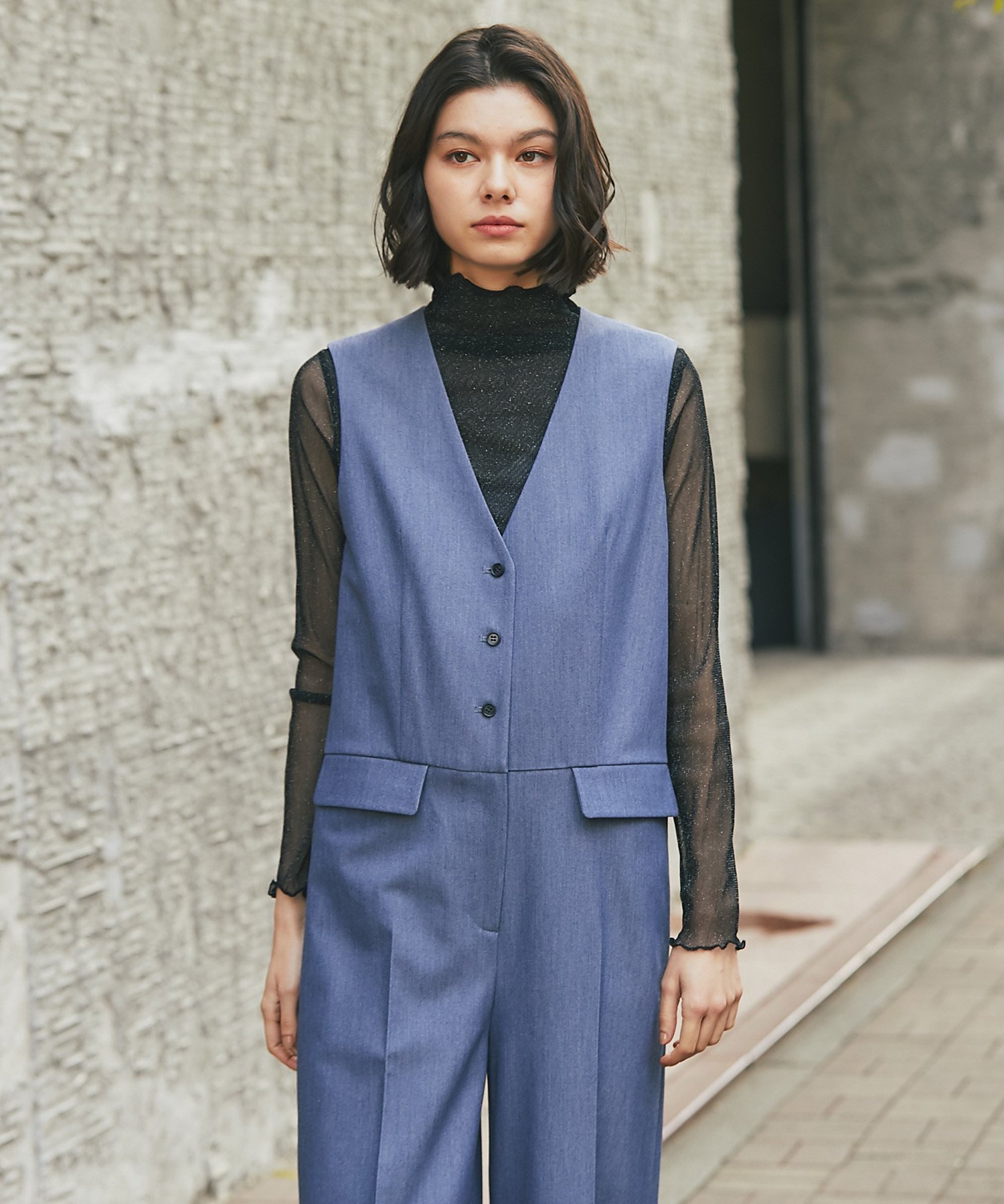 SMILE ORCHID｜ノースリーブVネックオールインワンパンツつなぎ