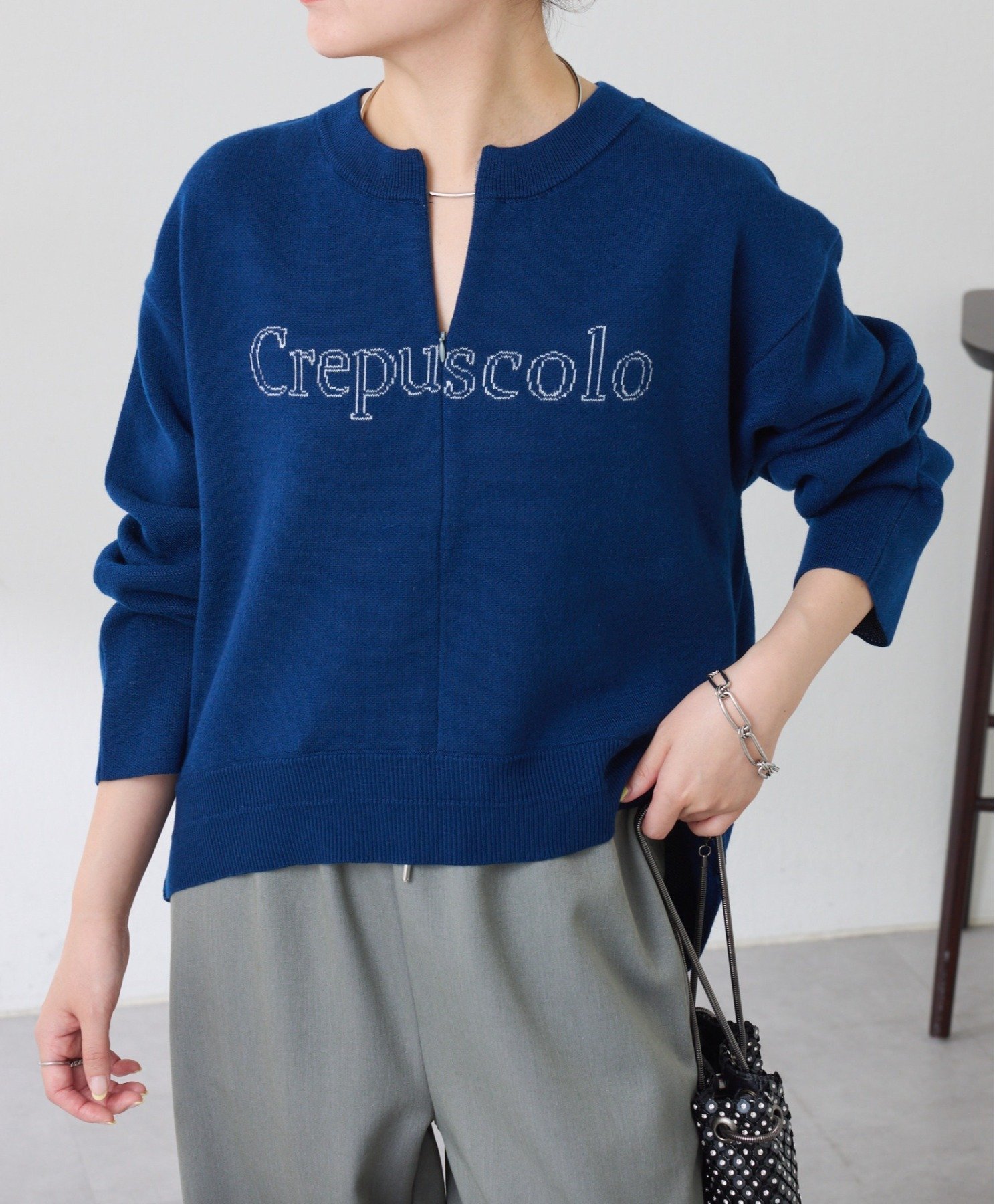 COLLAGE GALLARDAGALANTE｜スウェットライクラウンドヘムニット